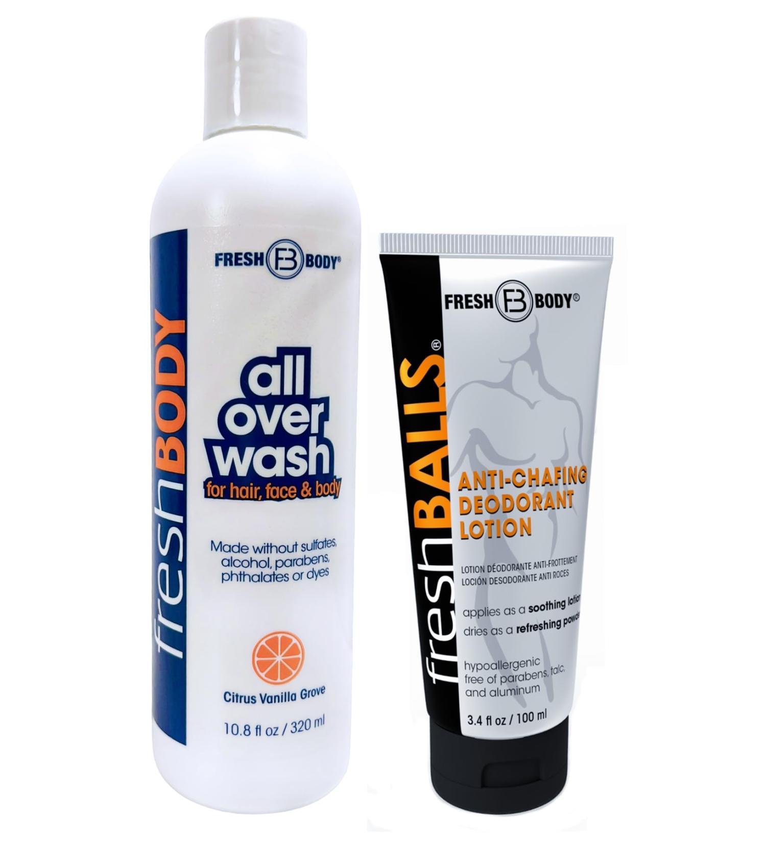 Fresh Body Fresh Balls Set - Anti-Chafing Cream & All Over Wash for Men | Citrus Vanilla | International Shipping - Buy Online on GoSupps.com