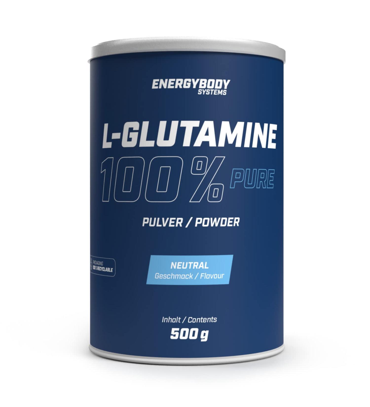 Energybody L-Glutamine Powder 500 g / 100% L Glutamine Powder/Tasteless & Highly Dosed