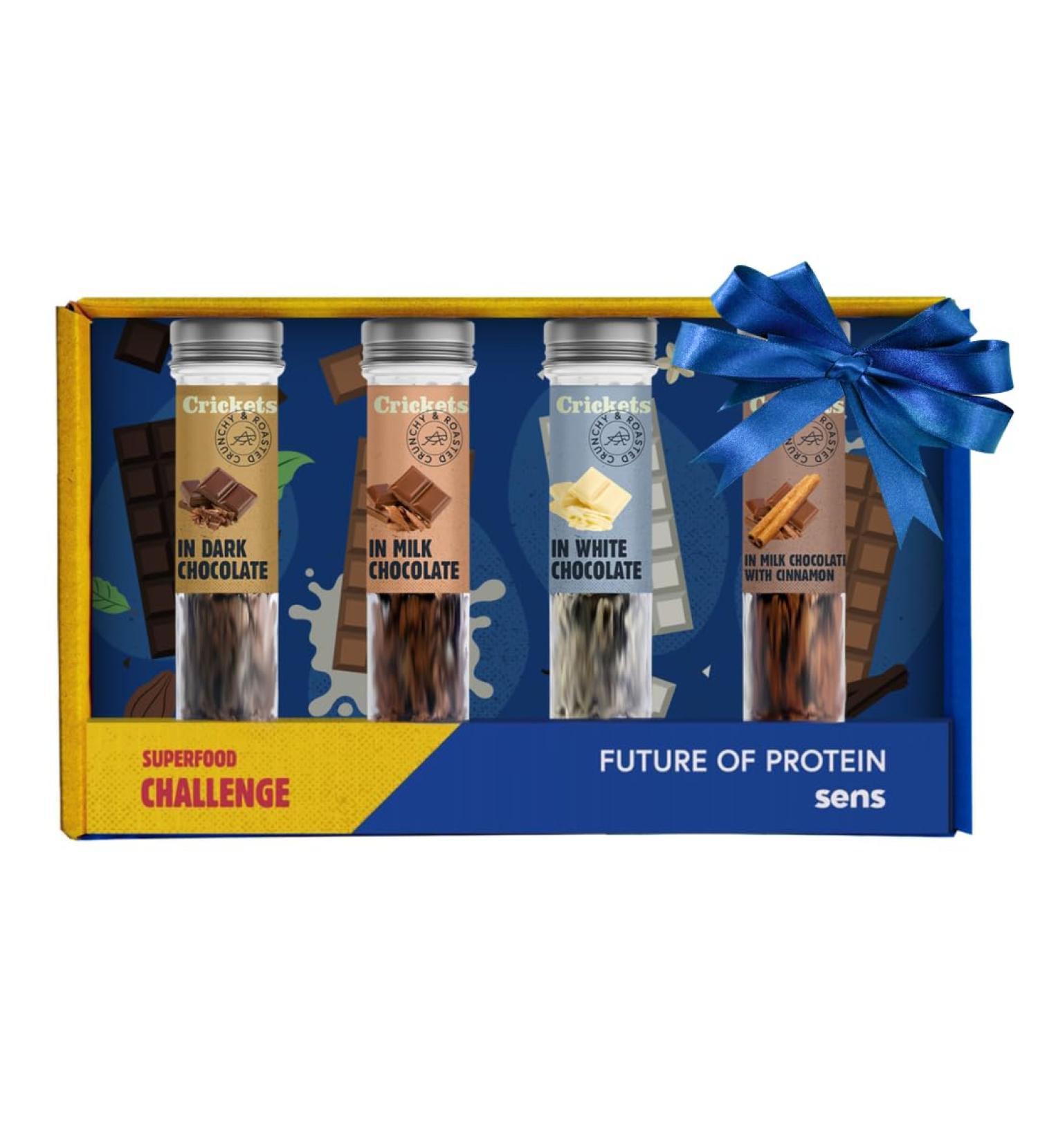  SENS Sens Grilled Crickets Edible Insects Insects for Eating Chocolate Coated Insect Tasting Set Party Challenge Snack - Buy Online on GoSupps.com