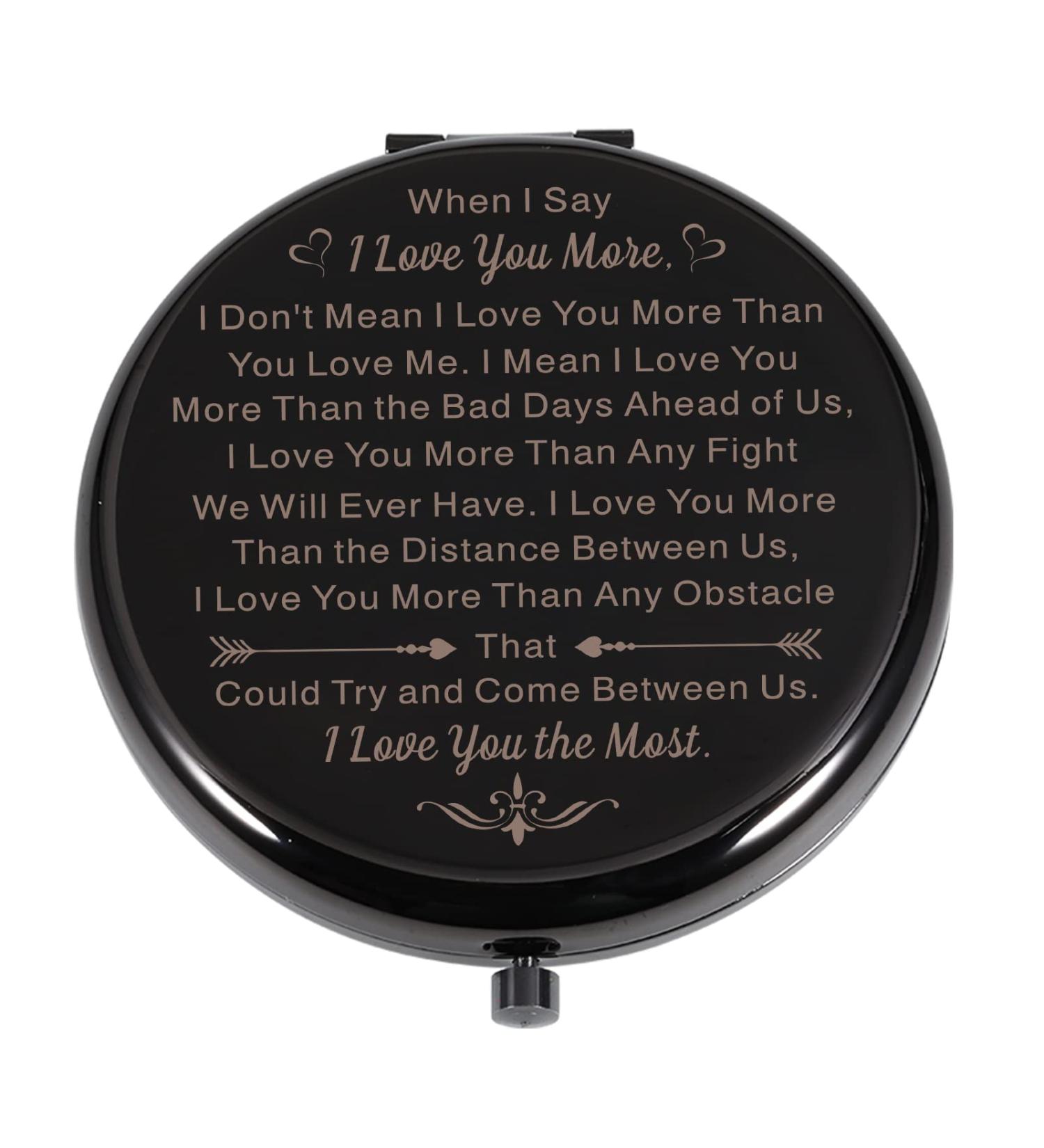 Valentine's Day & Anniversary Gift for Her - Compact Pocket Mirror for Wife/Girlfriend/Fianc e - Wedding, Birthday, Engagement - I Love You Present from Husband/Boyfriend - Buy Online on GoSupps.com