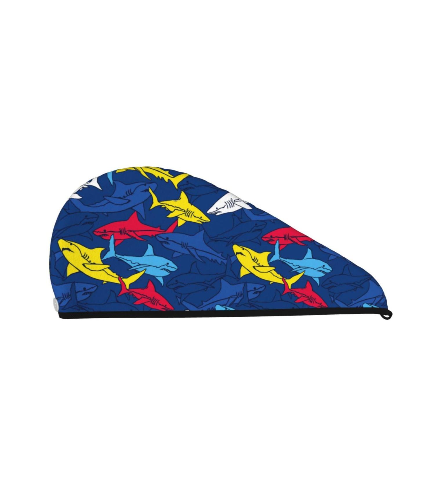 Hair Towel Wrap - Quick Drying Cartoon Shark Towel Turban | Ship Internationally - Buy Online on GoSupps.com