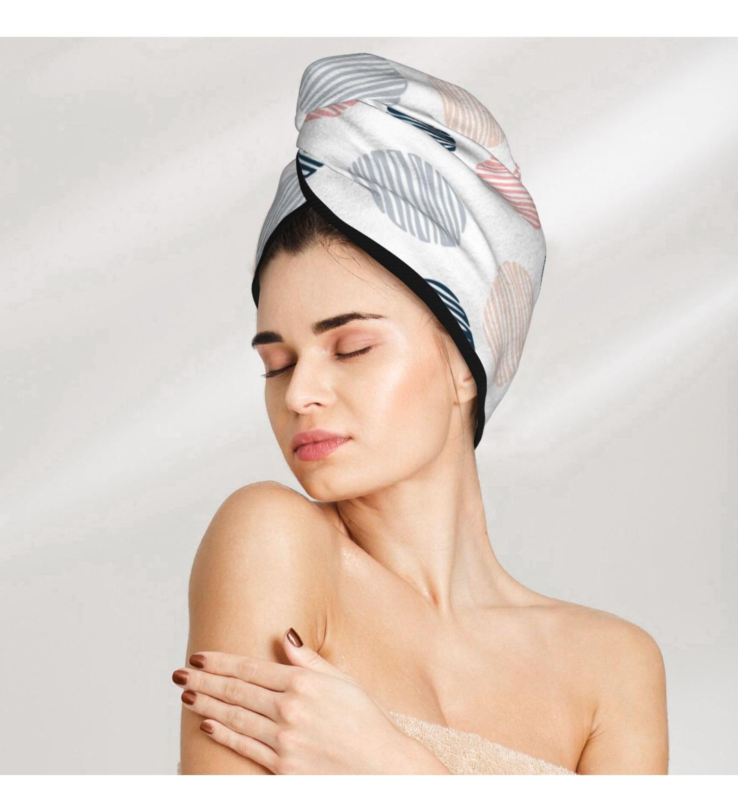 Fashion Circles White Microfiber Hair Towel | Super Absorbent Quick Dry Hair Turban for Curly & Thick Hair | Women's & Kids' Hair Wrap with Button - Buy Online on GoSupps.com