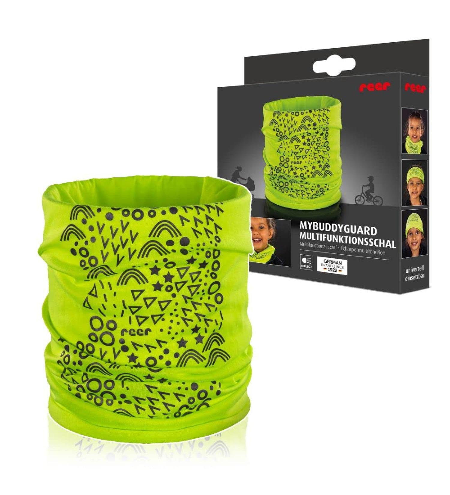 Reer MyBuddyGuard Fluorescent Yellow Multifunctional Scarf for Children - Reflective Tube Scarf for Safety | International Shipping Available - Buy Online on GoSupps.com
