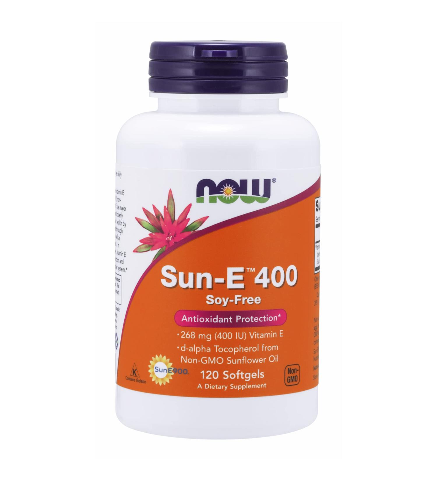 Now Foods Sun-E 400 - 120 Softgels | Vitamin E Supplement for Antioxidant Support - Buy Online on GoSupps.com