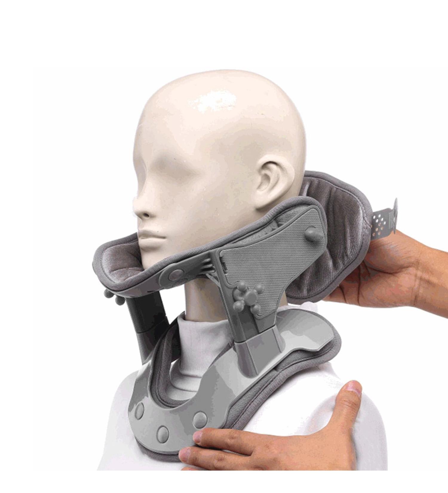 Adjustable Cervical Neck Traction Device - Electric Hot Compress for Neck Pain Relief & Relaxation | International Shipping Available - Buy Online on GoSupps.com
