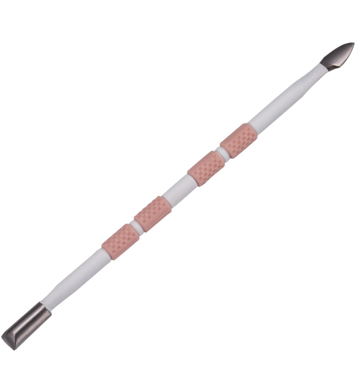 Professional Stainless Steel Cuticle Pusher Tool for Manicure & Pedicure - Pink & White - Stocking Stuffers - Use with Cutter or Trimmer - Buy Online on GoSupps.com