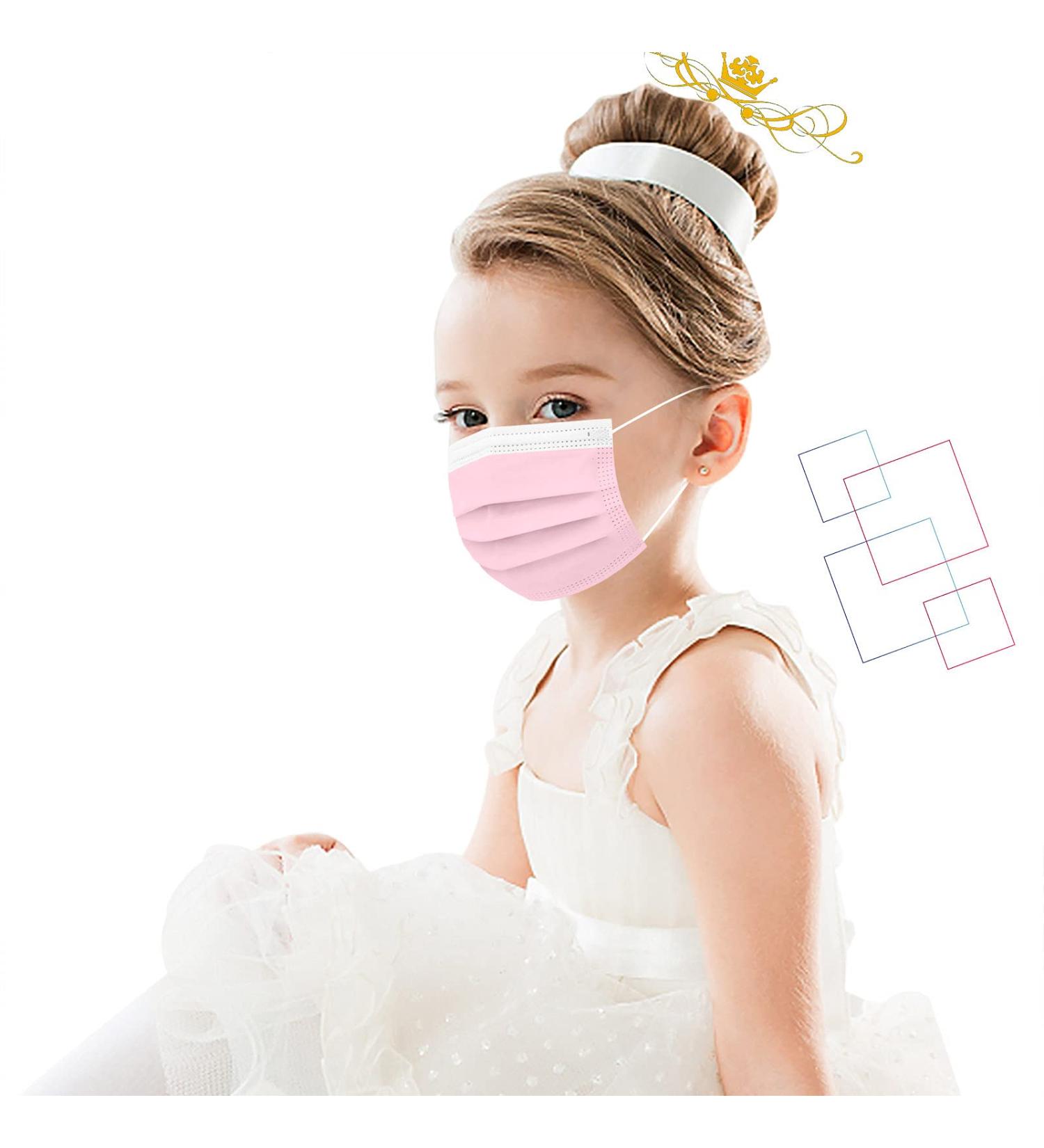 50Pcs Kids Face_Masks 3-Ply Protective PPE Disposable Children Breathable Printed Face Cover for School Outdoor - Buy Online on GoSupps.com