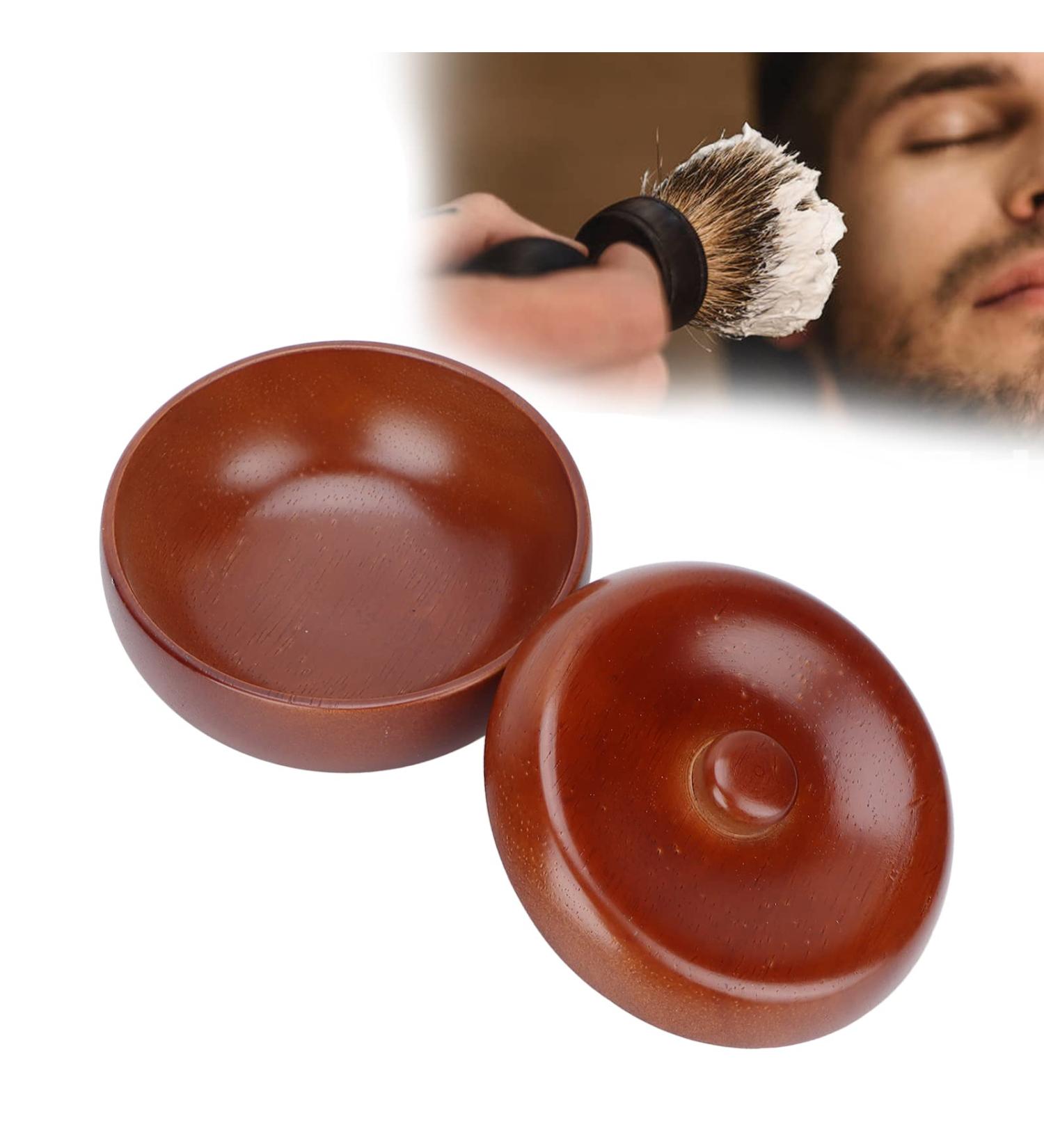 Premium Wooden Shaving Bowl for Men | Lathering Soap Dish with Lid | Essential Grooming Tool for Clean Shaving - Buy Online on GoSupps.com