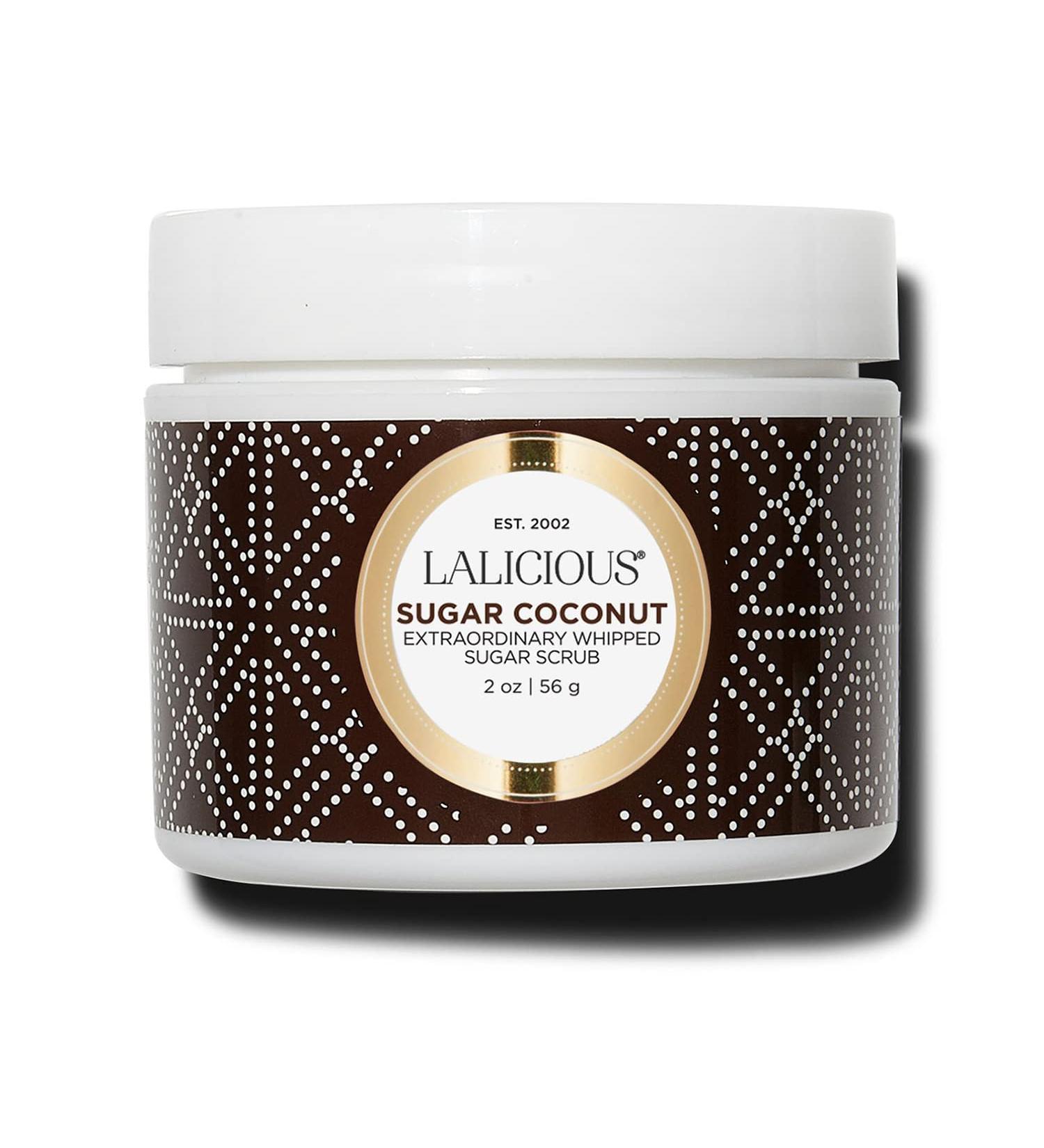 LaLicious Sugar Coconut Extraordinary Whipped Sugar Scrub - Cane Sugar Body & Foot Scrub Exfoliating & Moisturizing Skin Care with Coconut Oil & Honey No Parabens (2oz) - Buy Online on GoSupps.com