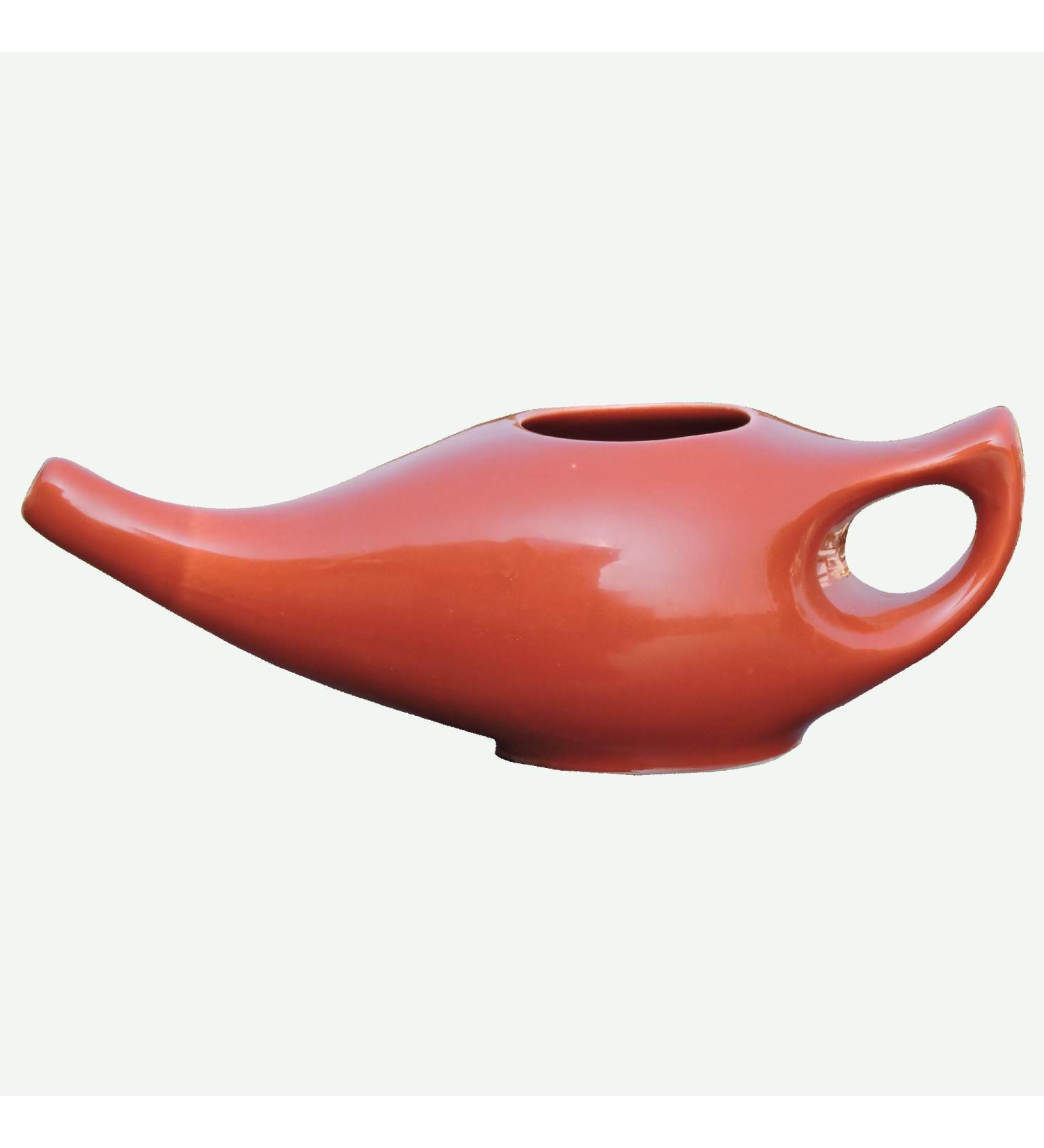 Ancient Impex Ceramic Neti Pot for Nasal Cleansing | Natural Sinus Relief with Neti Salt & Instructions | International Shipping Available - Buy Online on GoSupps.com