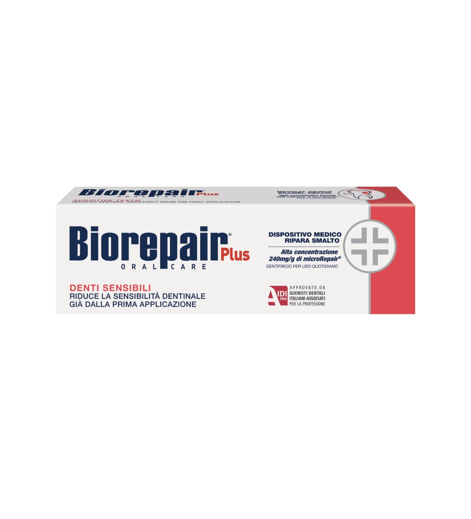 Biorepair Sensitive Teeth Daily Toothpaste - 2.54 Fluid Ounces (75ml) Tubes (Pack of 3) Italian Import