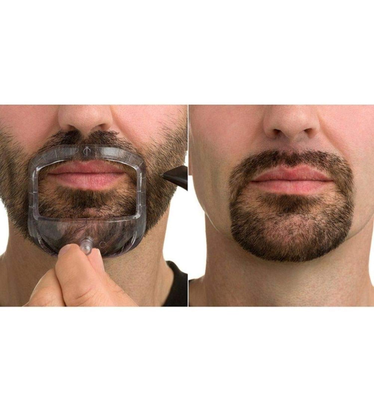 French Beard & Goatee Shaving Template Set - 5 Sizes, Trim Tool, Symmetric Beard, Reduce Shaving Time, Perfect At-Home Shave - Transparent - Buy Online on GoSupps.com