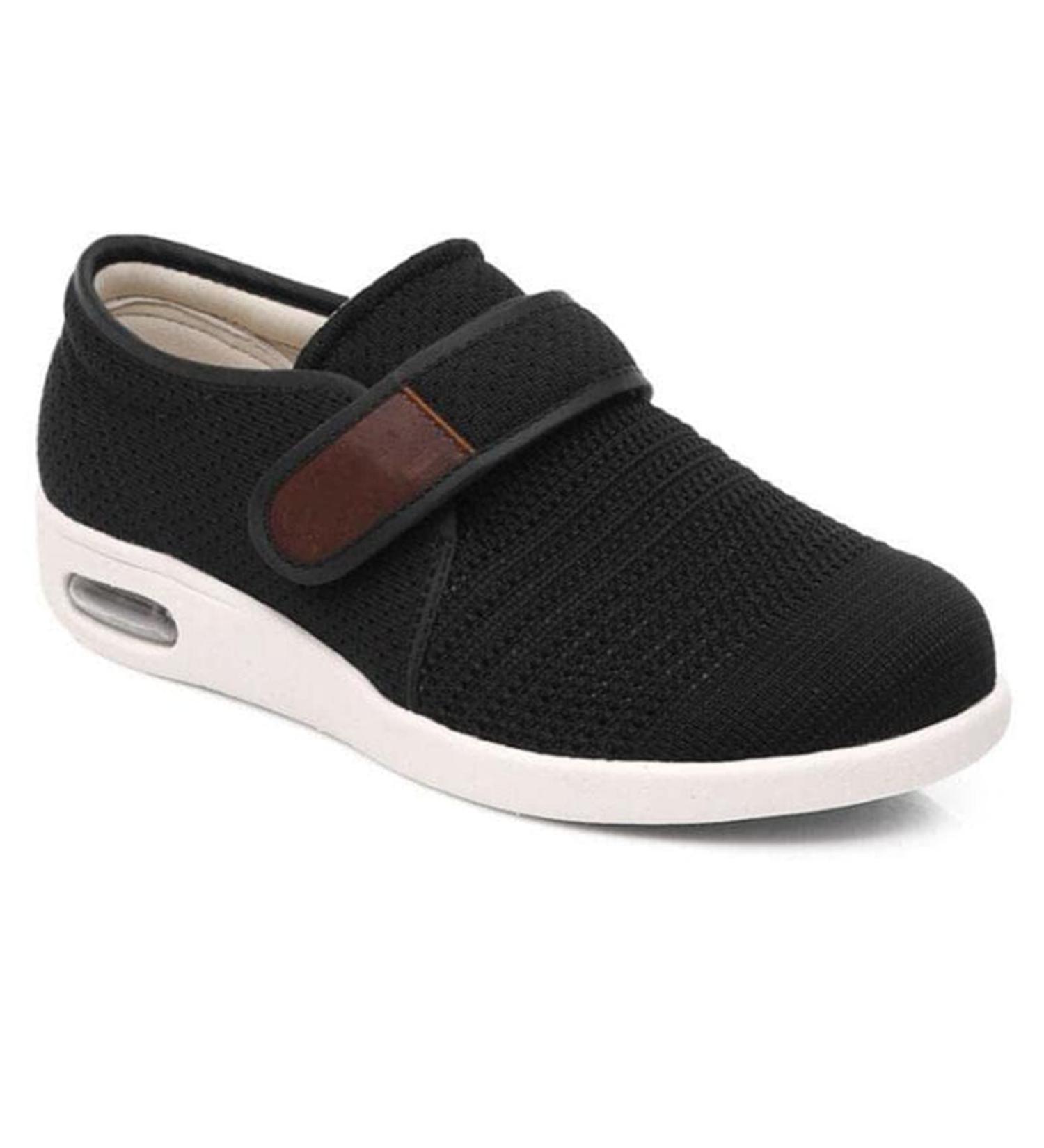 QSXWDCEF Men's Diabetic Orthopedic Velcro Shoes | Extra Wide Outdoor Sneakers for Swollen Feet, Arthritis, Edema | Health Shoes for Elderly | Black 47 EU - Buy Online on GoSupps.com