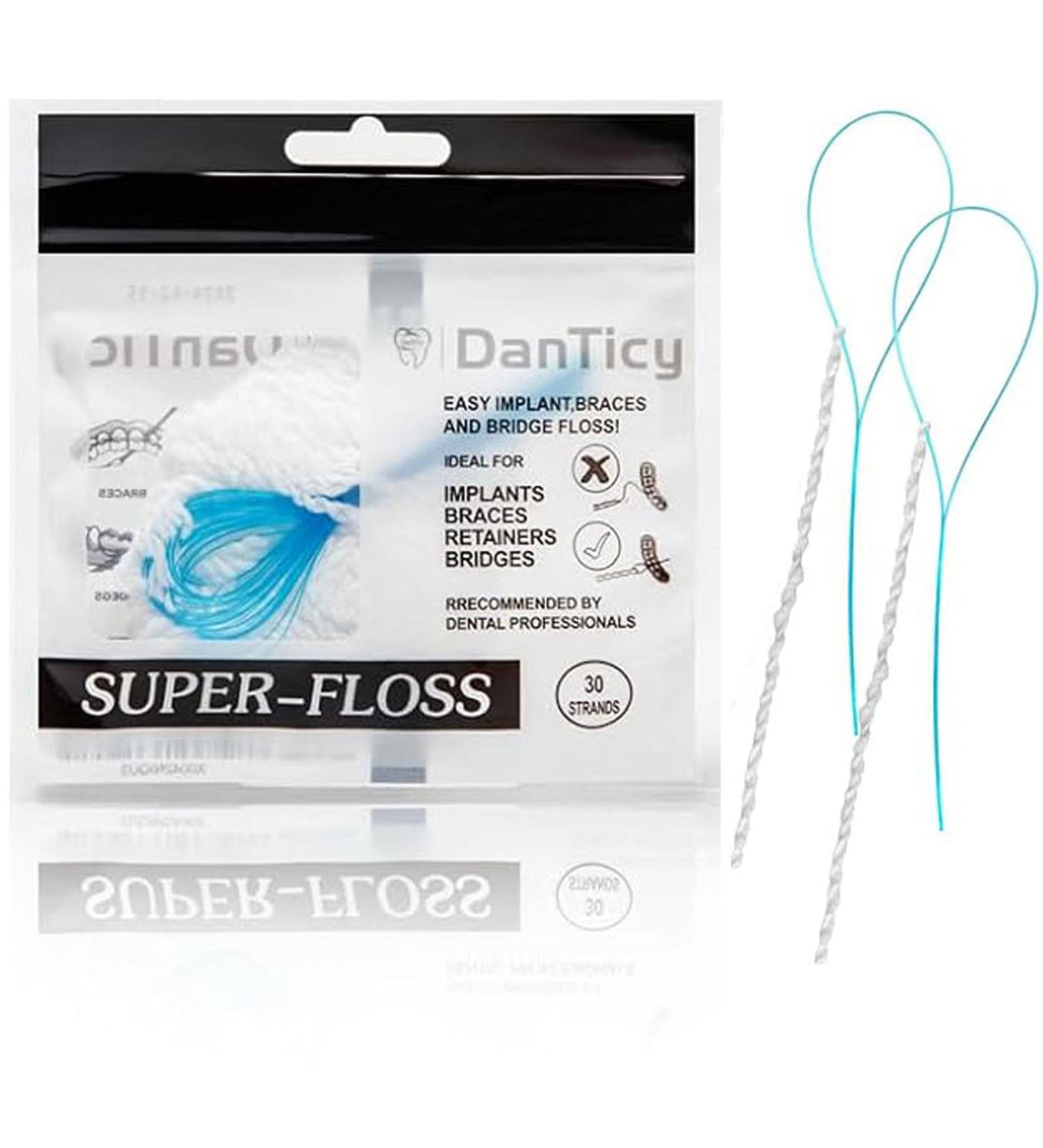 Super Floss Threaders - 30PCS Periodontal & Orthodontic Floss for Gum Health & Implant Care - Buy Online on GoSupps.com