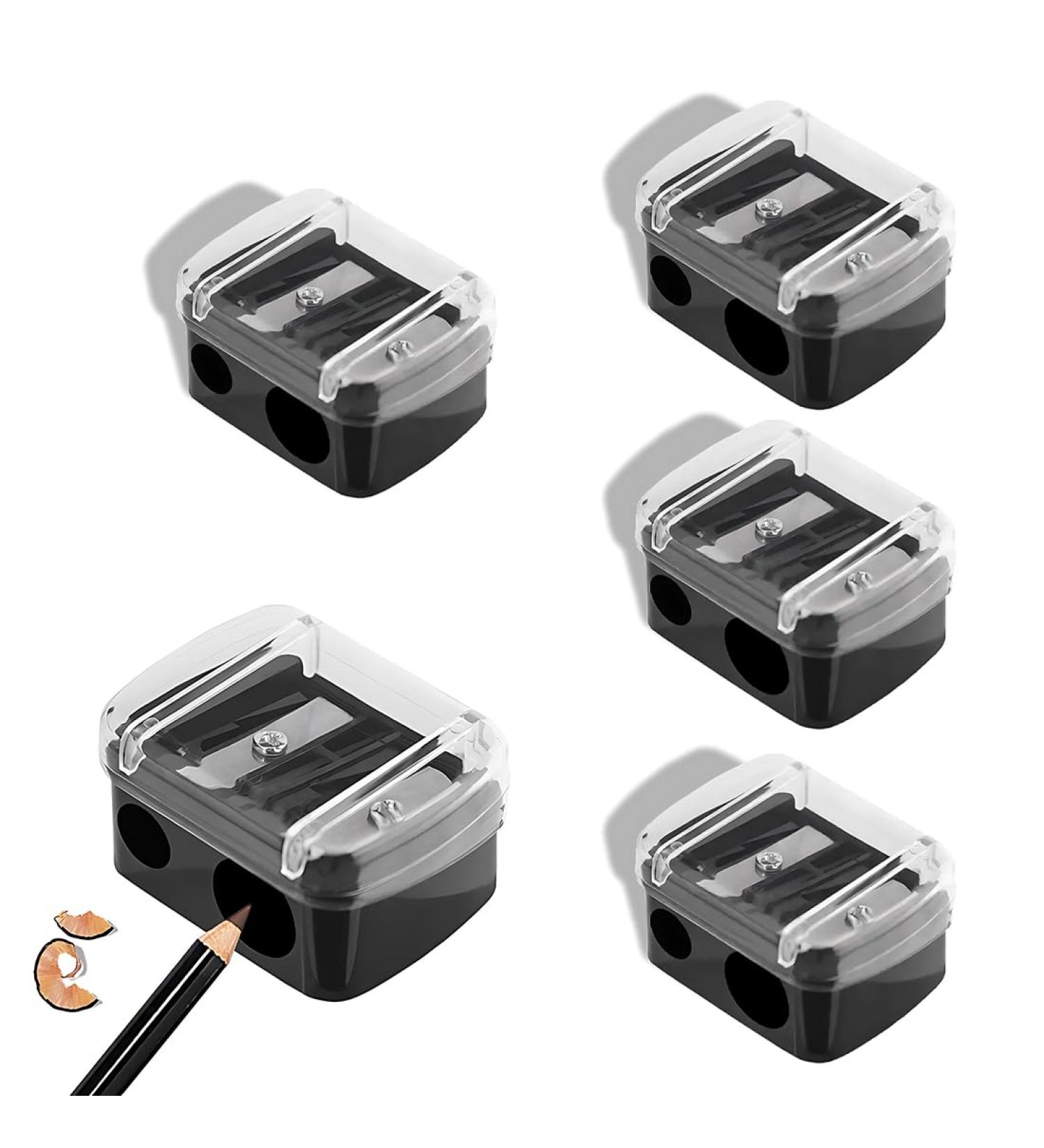 BCZR 4-Piece Makeup Sharpener Set | Double-Spitzer & Pencil Sharpener | Lipliner Tool with Container (Black) - Perfect for Precision Makeup Application - Buy Online on GoSupps.com