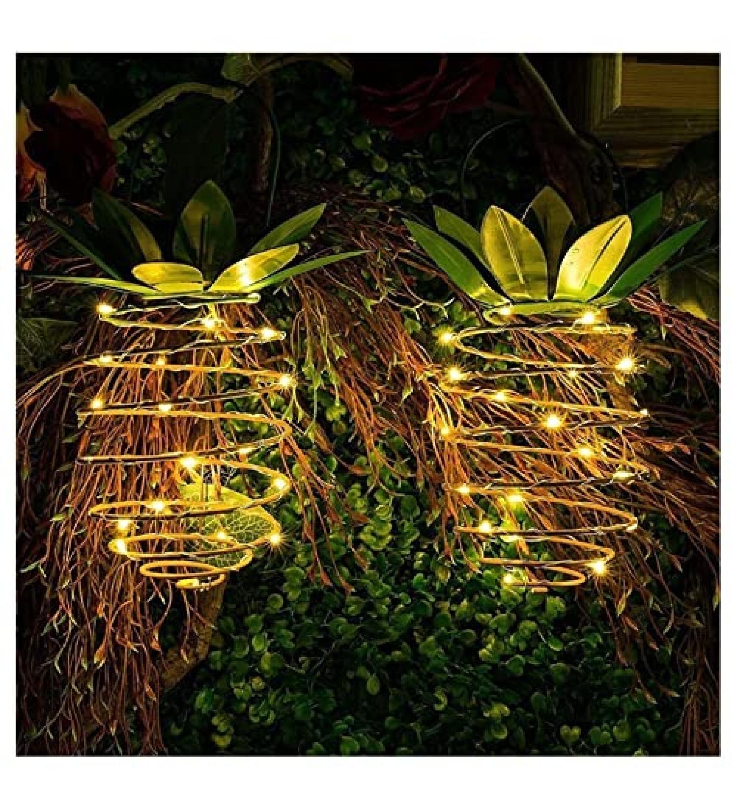 Solar Pineapple Light Hanging Waterproof Copper Wire Light Outdoor Party Lamp Wedding Garden Christmas Holiday Atmosphere Lights (Color : 2PCS) (2pcs) - Buy Online on GoSupps.com