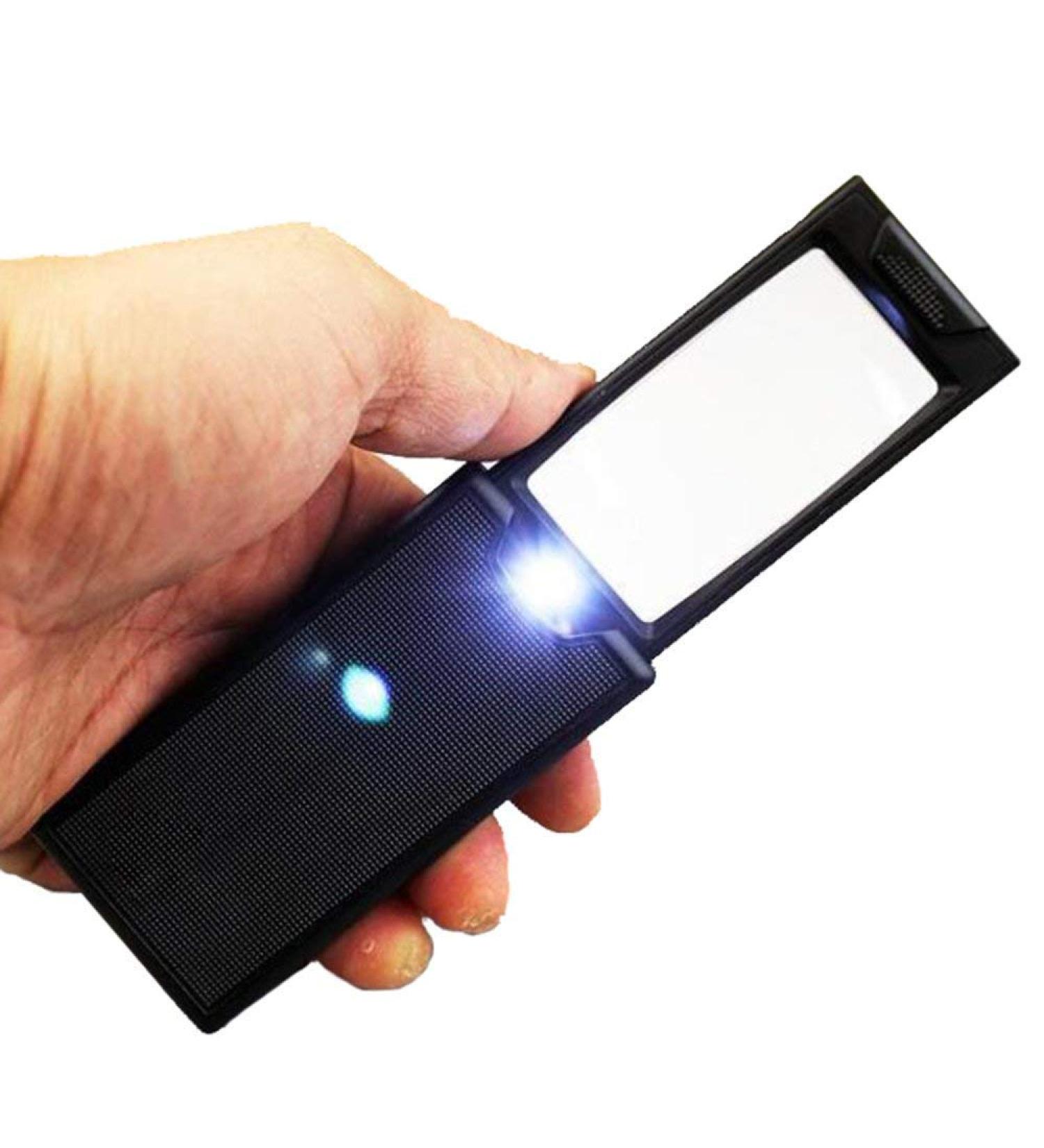 Illuminated Magnifiers Pulling Portable Double Lens 2.5X 45 Old Man Reading with Led Light Uv Light Money Detector Glass Made in China - Buy Online on GoSupps.com