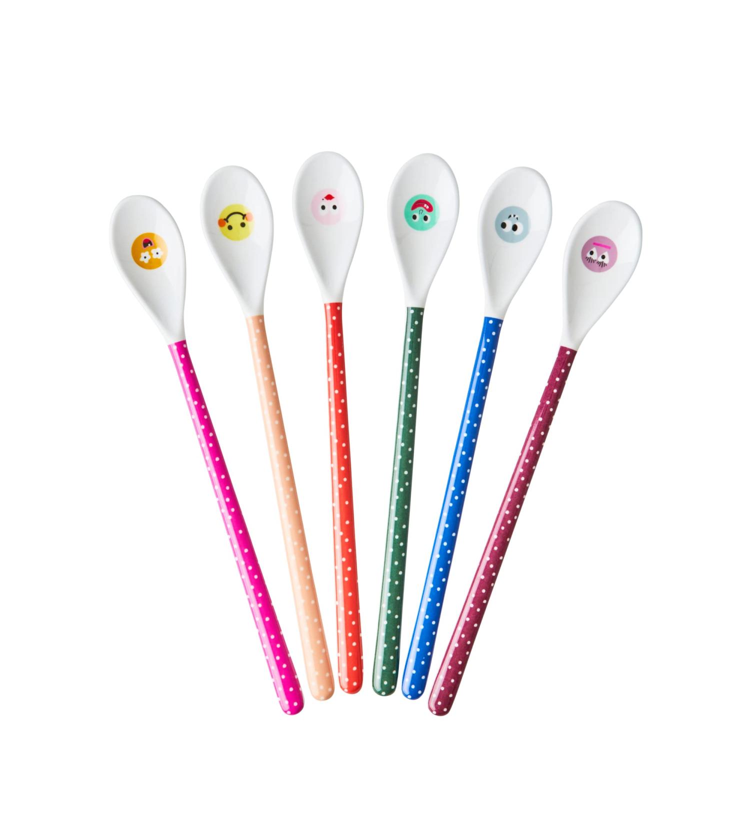 Melamine Latte Spoon - Multi - Kids Face Print