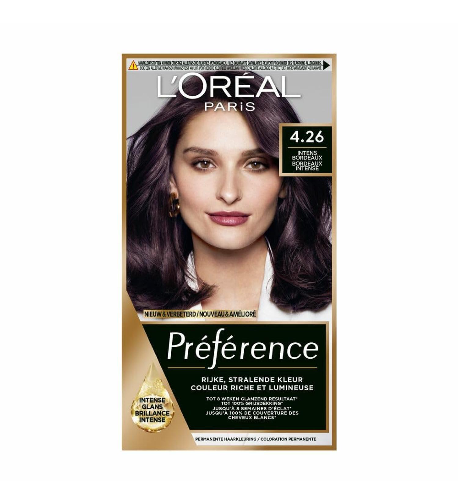 L'OR AL 3x L'Or al Permanent Preference Hair Dye 4.26 Intense Bordeaux - Multipack