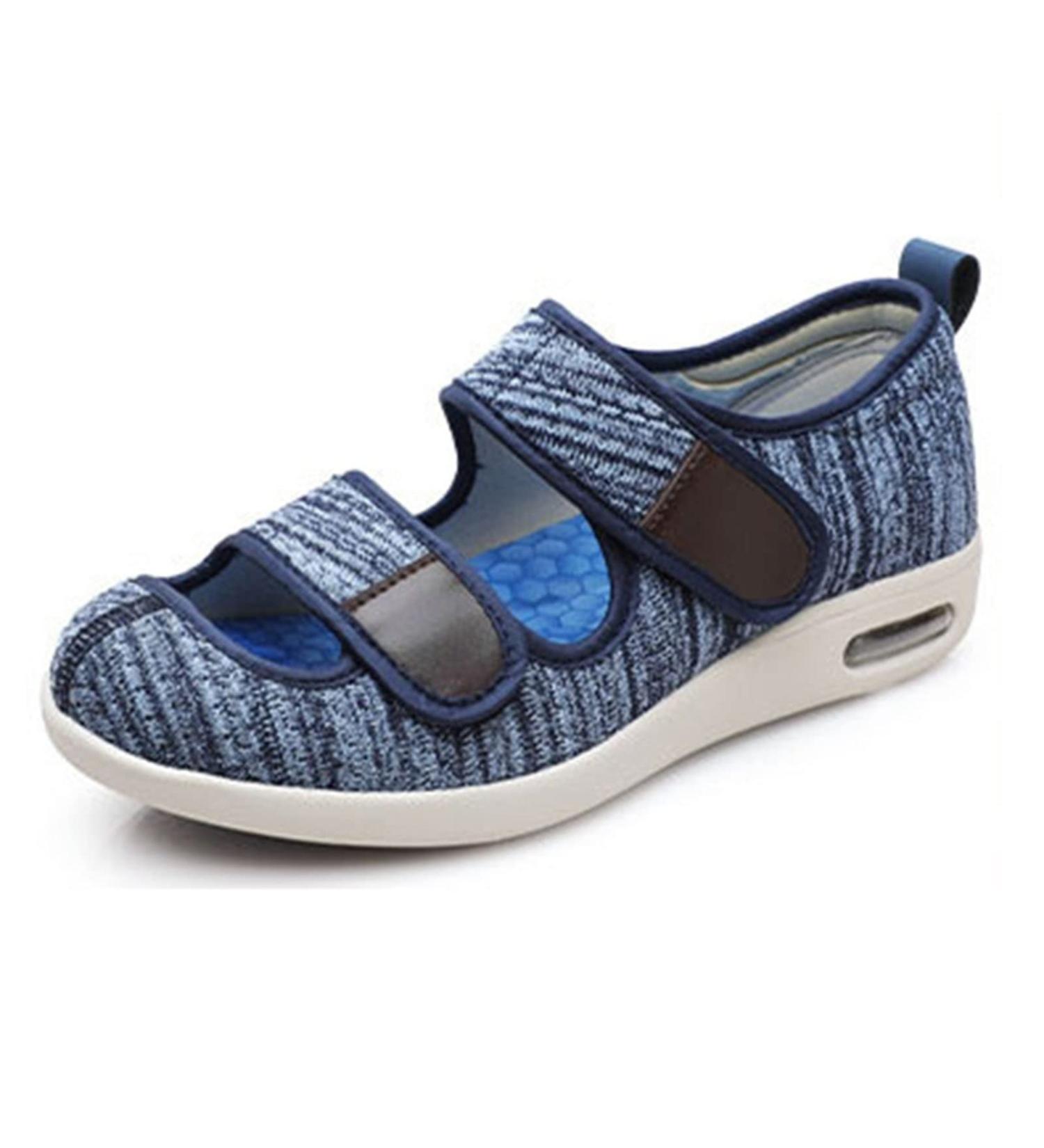 Yytcsjz Men's Diabetic Orthopedic Slippers - Adjustable Large Size Walking Shoes for Swollen Feet & Plantar Fasciitis - 7.5 Light Blue - Buy Online on GoSupps.com
