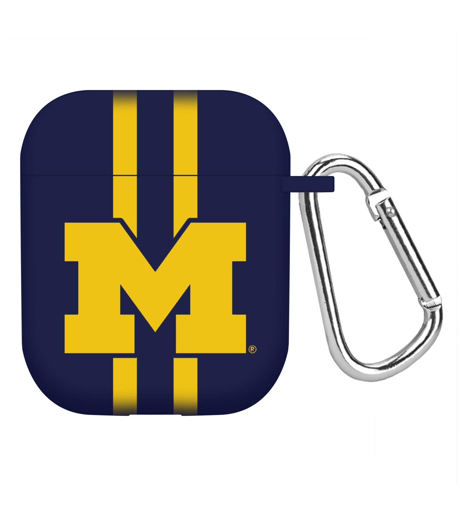 AFFINITY BANDS Michigan Wolverines HD Case Cover Compatible with Apple AirPods Gen 1 & 2 (Stripes)