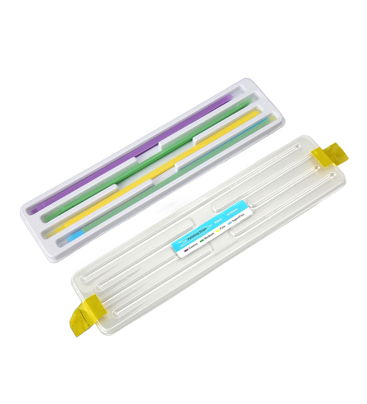60 Pieces Portable Tooth Strips - 4 Color Grinding Agents for Deep Cleaning & Polishing Teeth (4mm x 150mm) - International Shipping Available - Buy Online on GoSupps.com