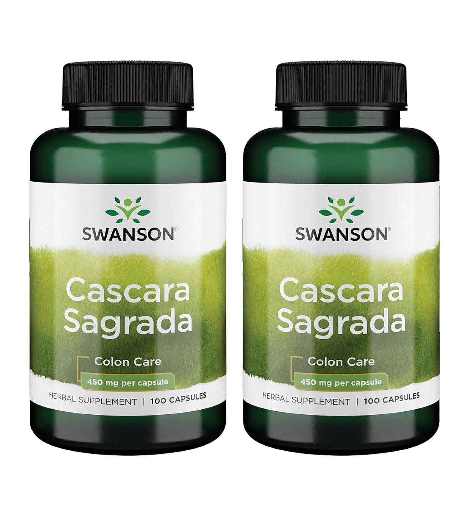 Swanson Cascara Sagrada 450mg 100 Capsules (Pack of 2) - Buy Online on GoSupps.com
