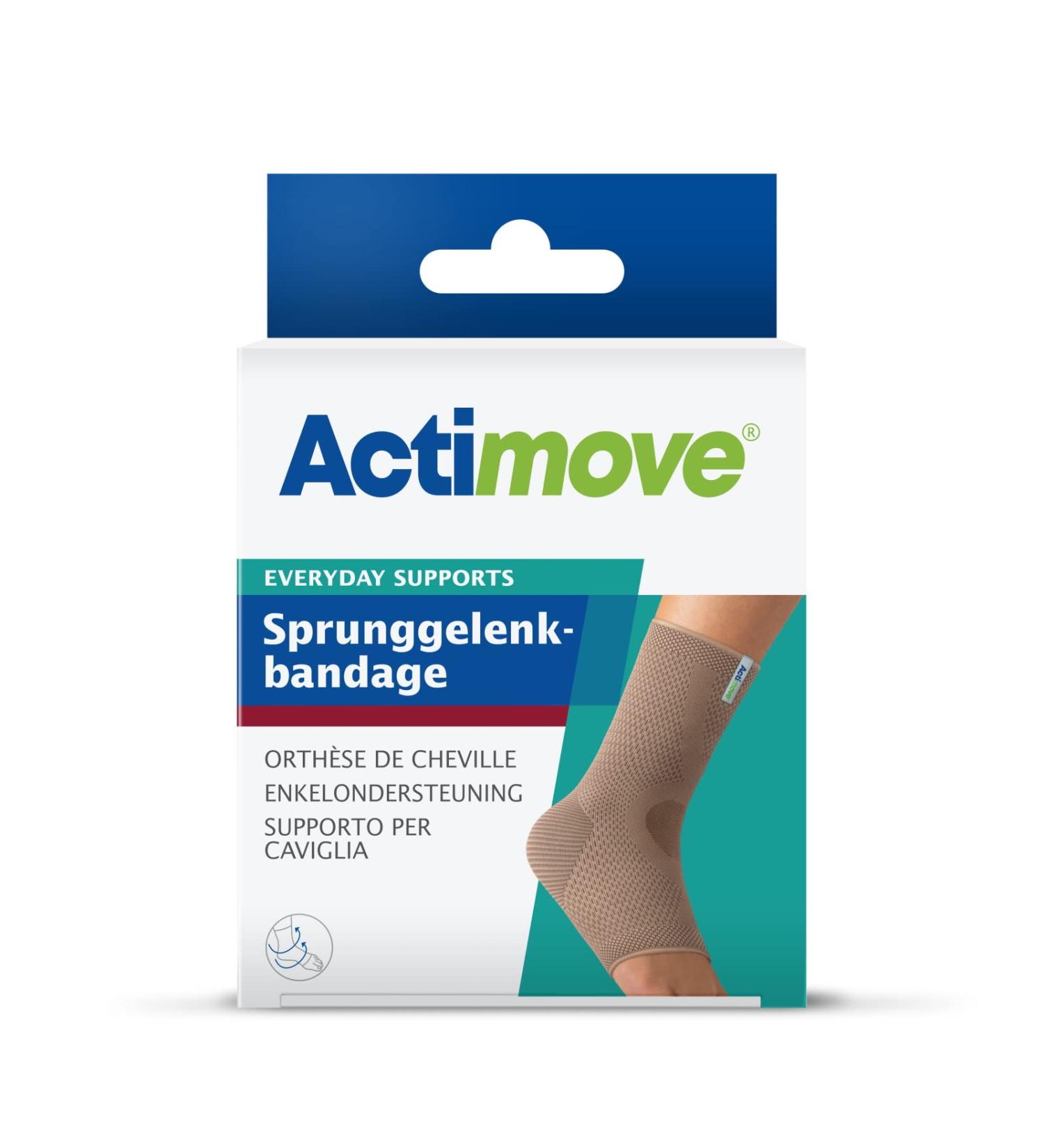 Actimove Everyday Supports ankle bandage - slim fit - for degenerative diseases and overload - solid compression - for ankles - beige large