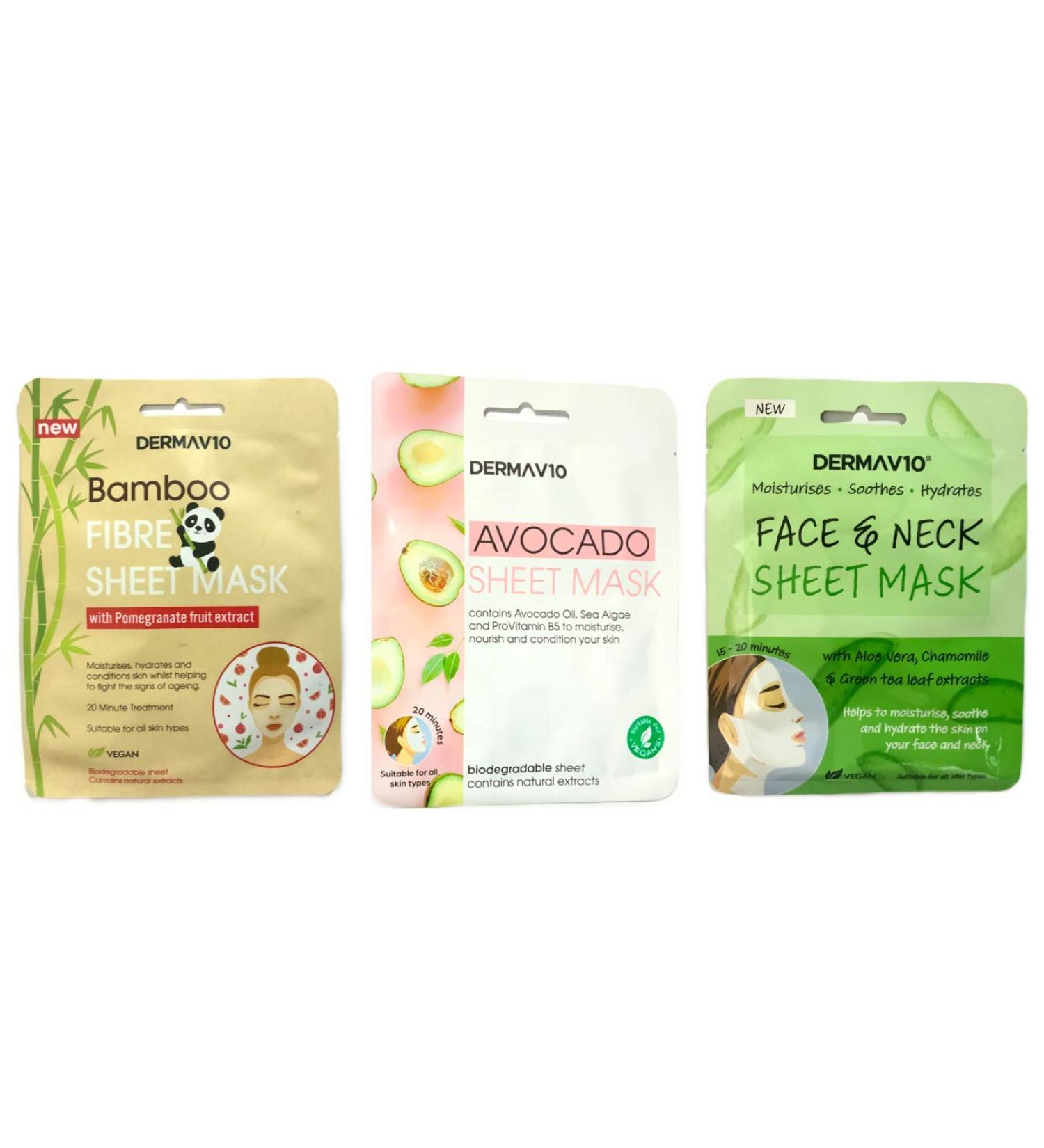 Derma V10 Face & Neck Mask Aloe Vera
