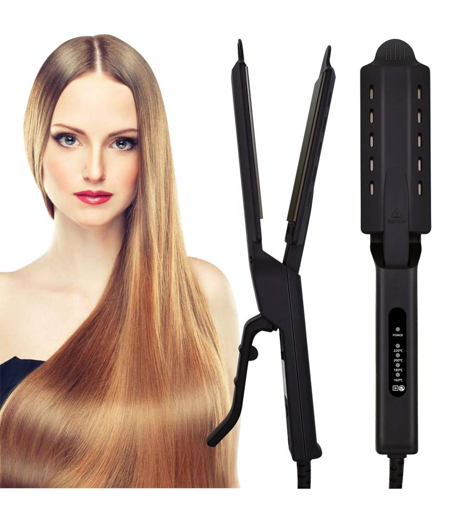 Professional Hair Straightener & Curler - Ceramic Tourmaline Ionic Flat Iron with Adjustable Temperatures | Frizz-Free Styling Tool for All Hair Types - Buy Online on GoSupps.com