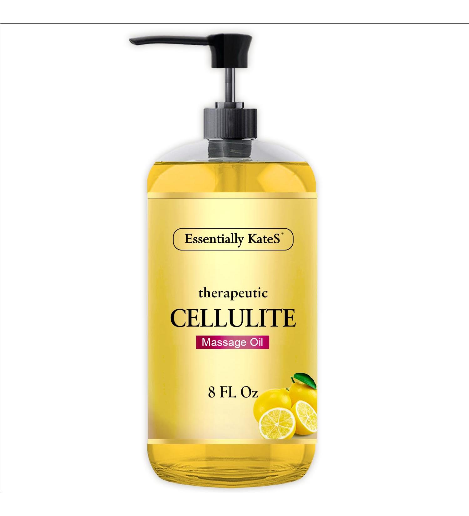 Cellulite Massage Oil 8 Fl Oz - Helps Break Down Fat Cells in Hip Thighs Buttocks and Abdomen - Absorbs Immediately - Beautiful Scent