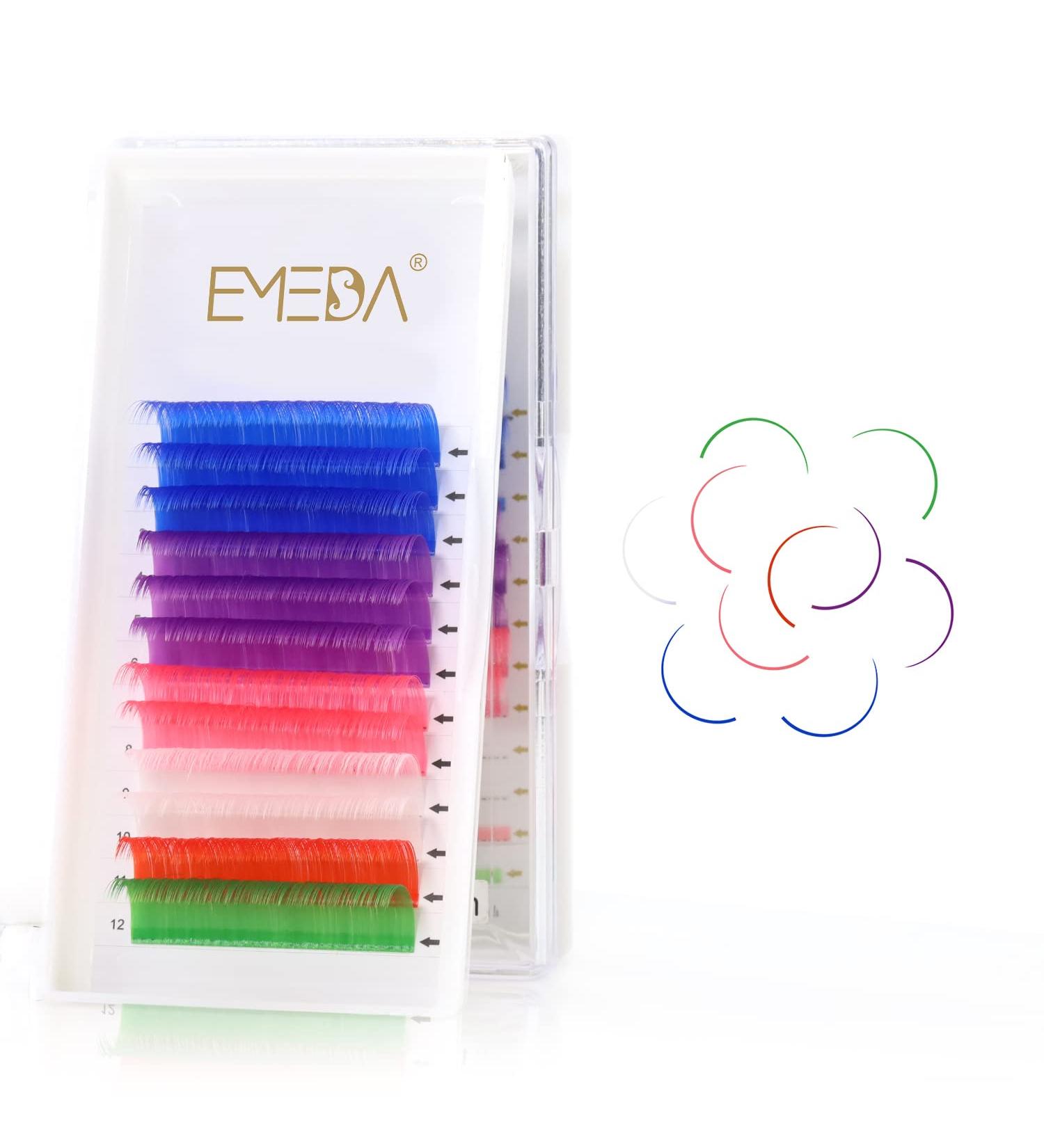 EMEDA Colored Lash Extensions D Curl .07 - 6 Colorful Lashes 15mm - Individual Eyelash Extensions - Buy Online on GoSupps.com