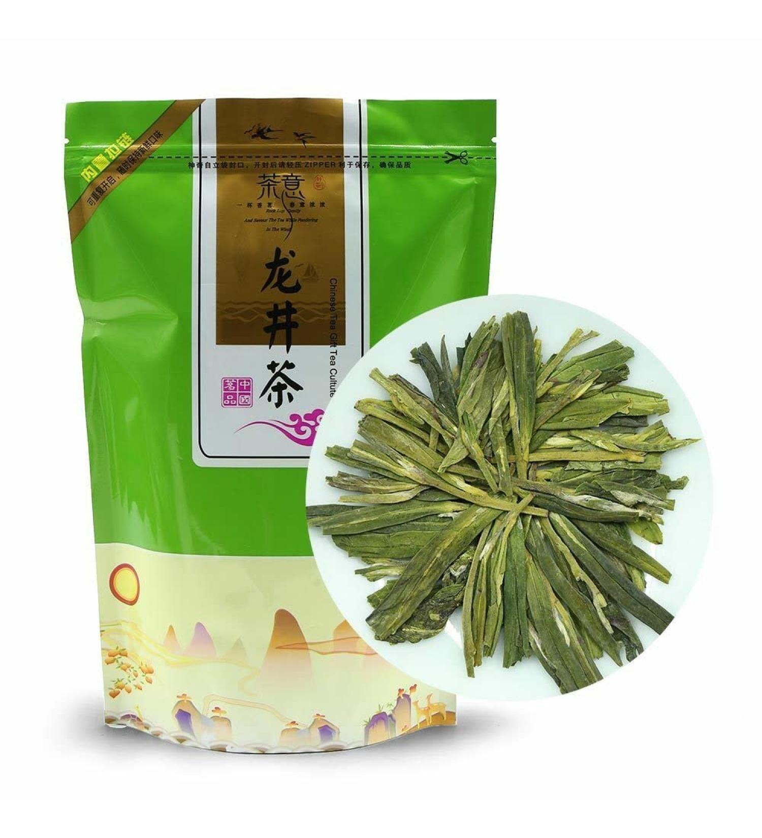Th vert Longjing th du nouveau printemps th vert chinois Longjing (1000g) - Buy Online on GoSupps.com