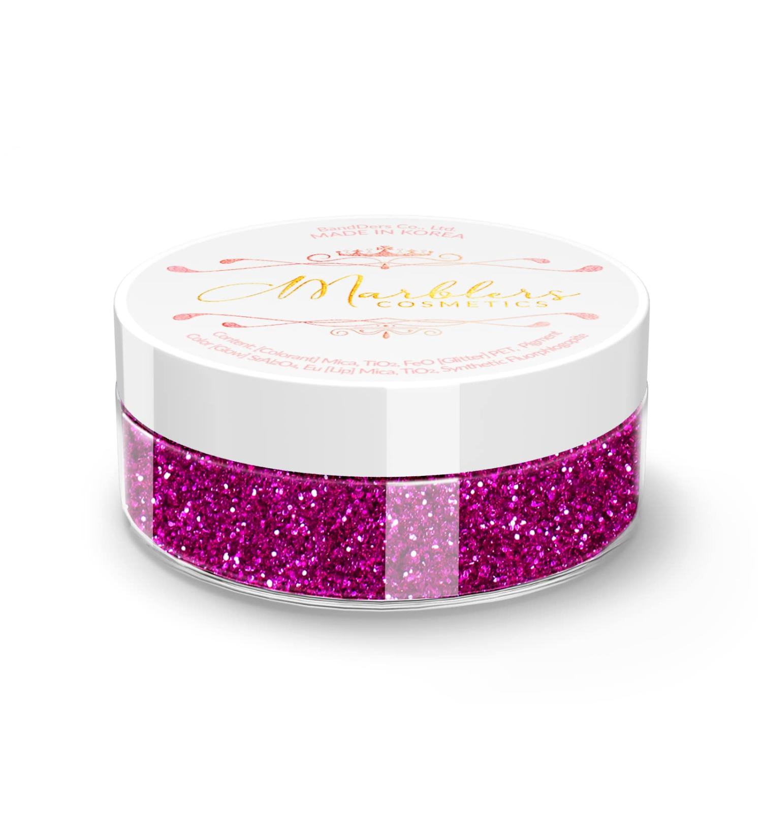 MARBLERS Hot Plum Twinkle Glitter 0.18oz - Vegan & Cruelty-Free Cosmetic Grade Glitter for Festivals, Parties, and Makeup - Pink Fine Glitter for Eyes, Nails, and Body - 5g - Buy Online on GoSupps.com