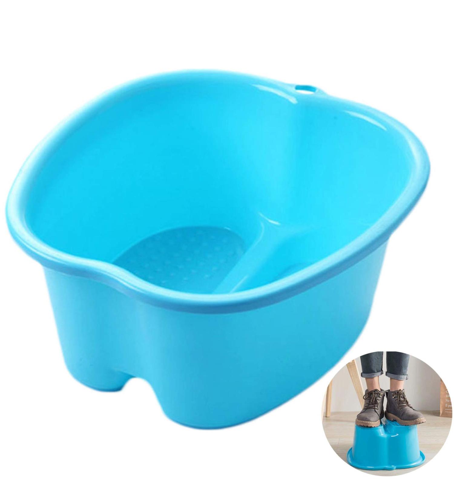 Foot Spa Soaking Bath Basin - Home Spa Massager for Stress Relief (Blue) - Buy Online on GoSupps.com