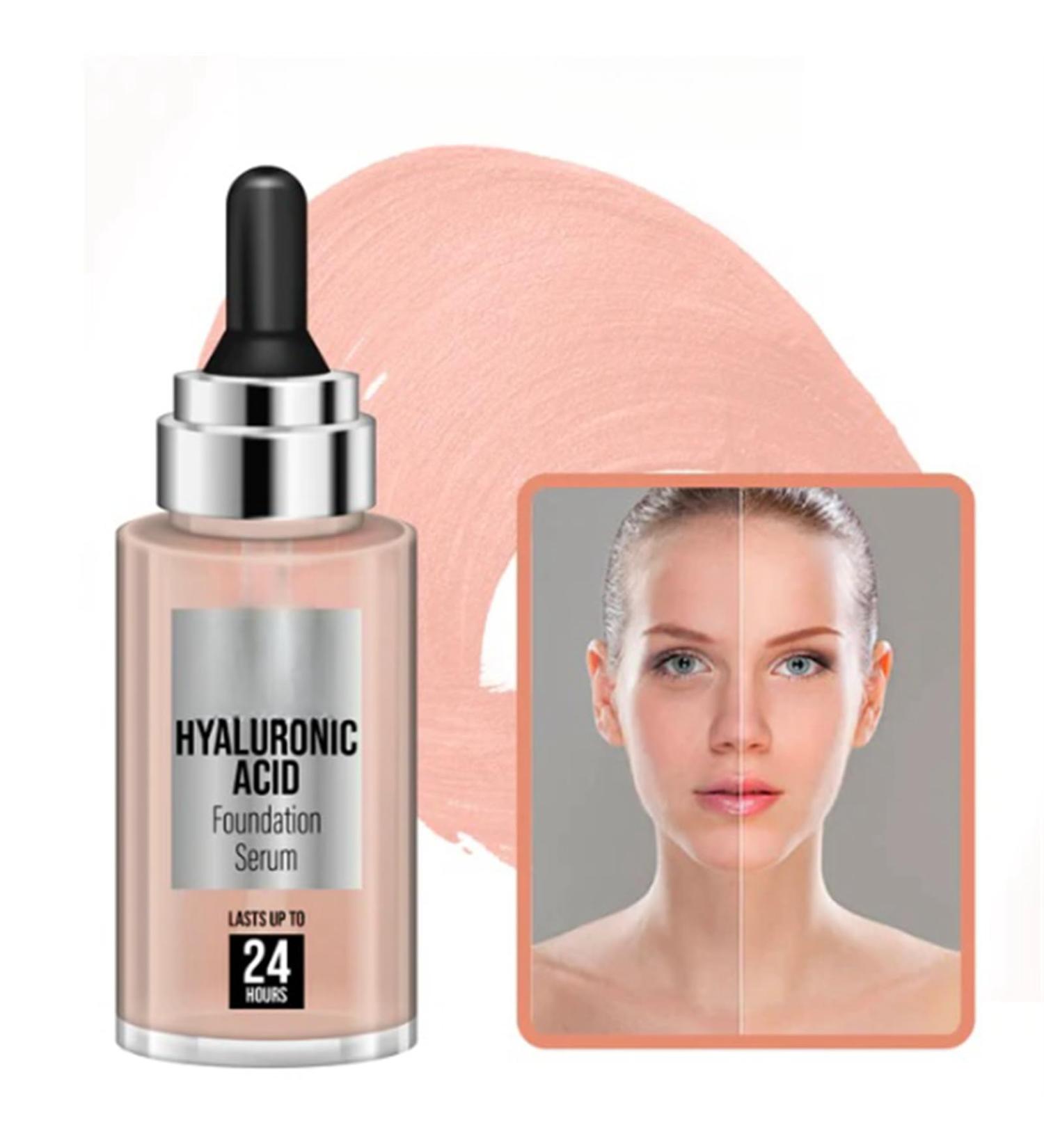 Foundation concealer lightens acne fine lines and dark spots moisturizes and rejuvenates skin to even out skin tone anti-aging serum hyaluronic acid foundation serum (Light brown 30ML) 30 ml (Pack of 1) Light Brown - Buy Online on GoSupps.com