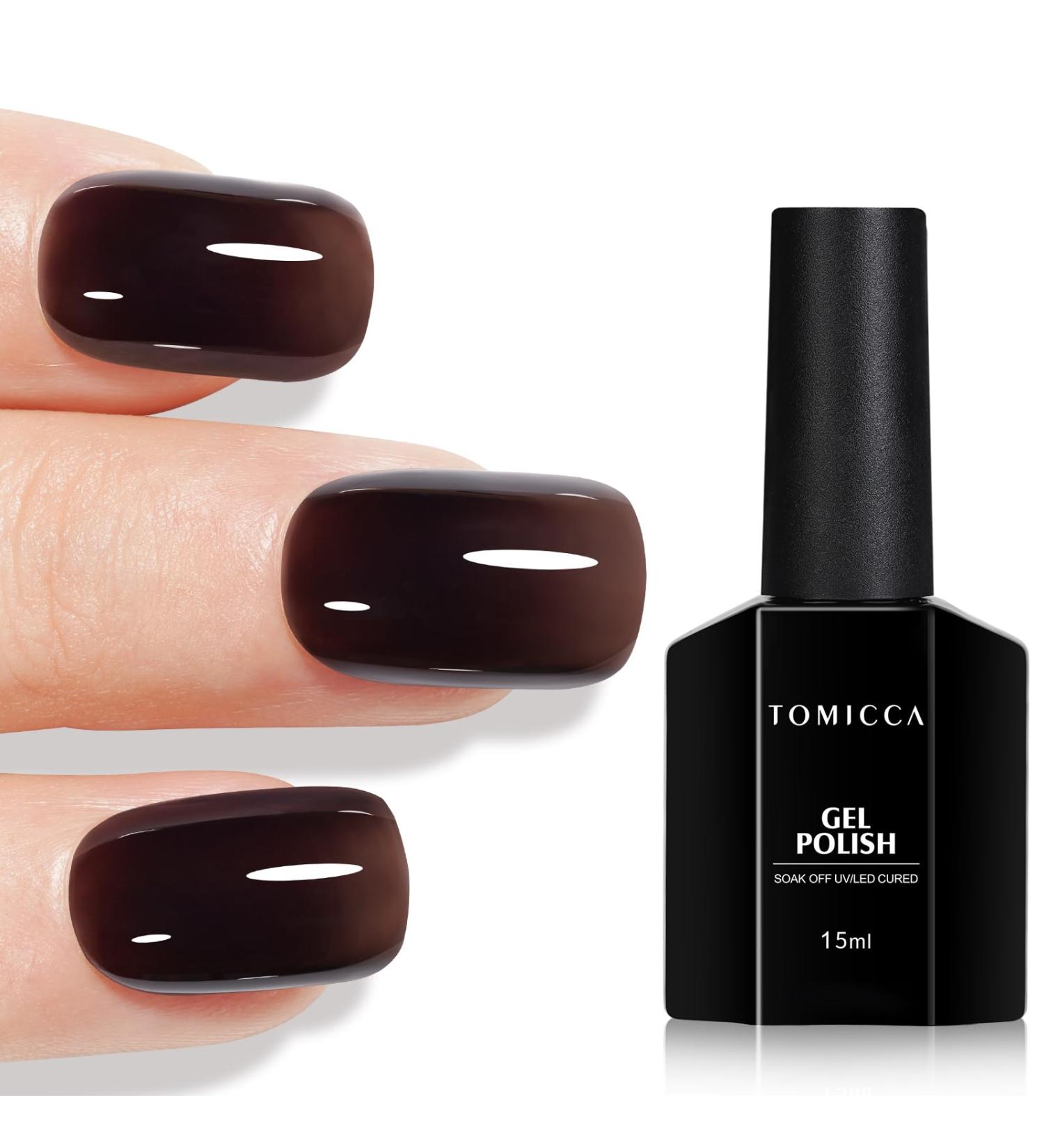 TOMICCA Gelee UV Nagellack 15ml Transparent Soak Off Gel Lacquer f r UV LED Manik re Schwarz | Internationaler Versand - Buy Online on GoSupps.com
