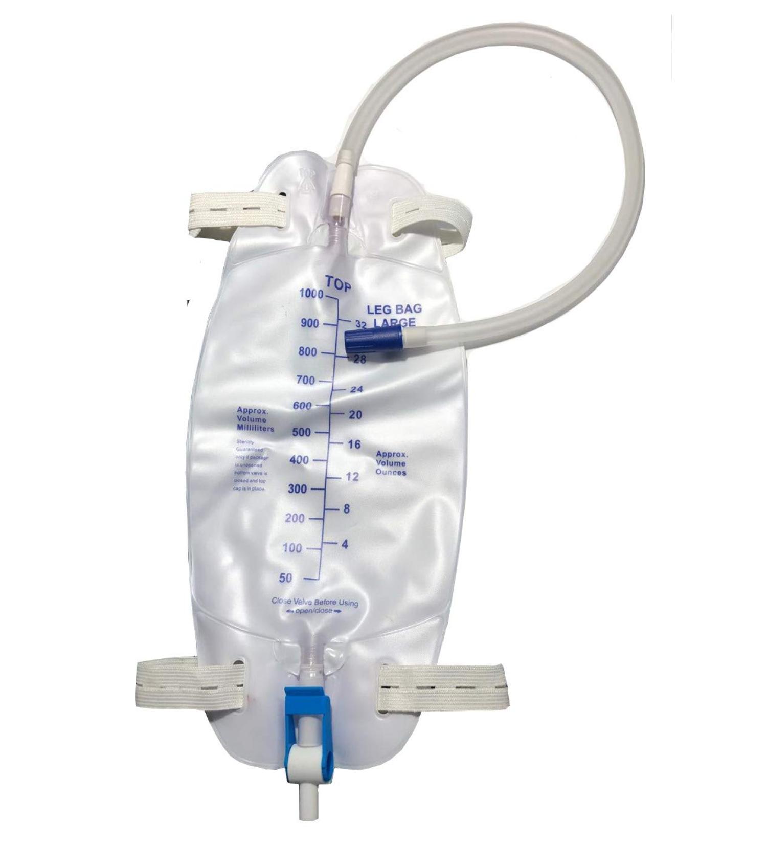 Lifevv 3 Pack Easy-Tap Leg Bag Urinary Drainage Bag 32 Oz - Anti-Reflux Valve, Cloth Straps, Easy Flip Drain | 18 Tubing - Buy Online on GoSupps.com