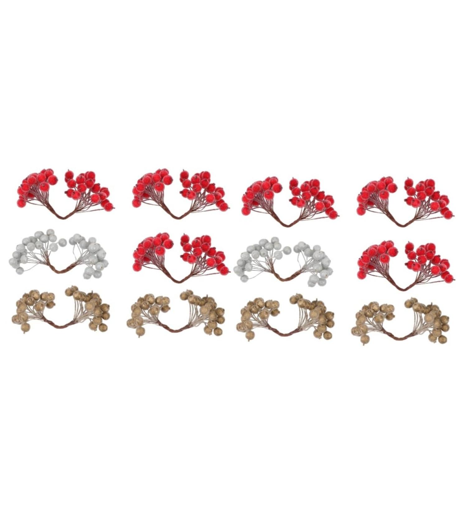 ABOOFAN 12 Pcs Artificial Berries White Berries Christmas Xmas Tree Berries Christmas Red Berries Fake Berry Branch Christmas Berry Stems Christmas Picks Crafts Foam Decorative Tree Holly - Buy Online on GoSupps.com