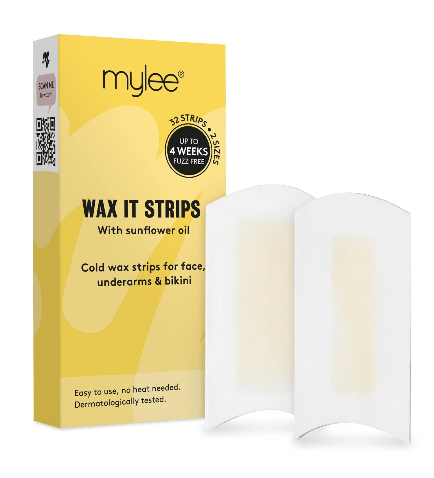 Mylee Wax It Cold Wax Strips - 32 Strips for Easy and Natural Hair Removal - Face, Body, Legs, Armpit, and Bikini - Suitable for All Skin Types - Buy Online on GoSupps.com