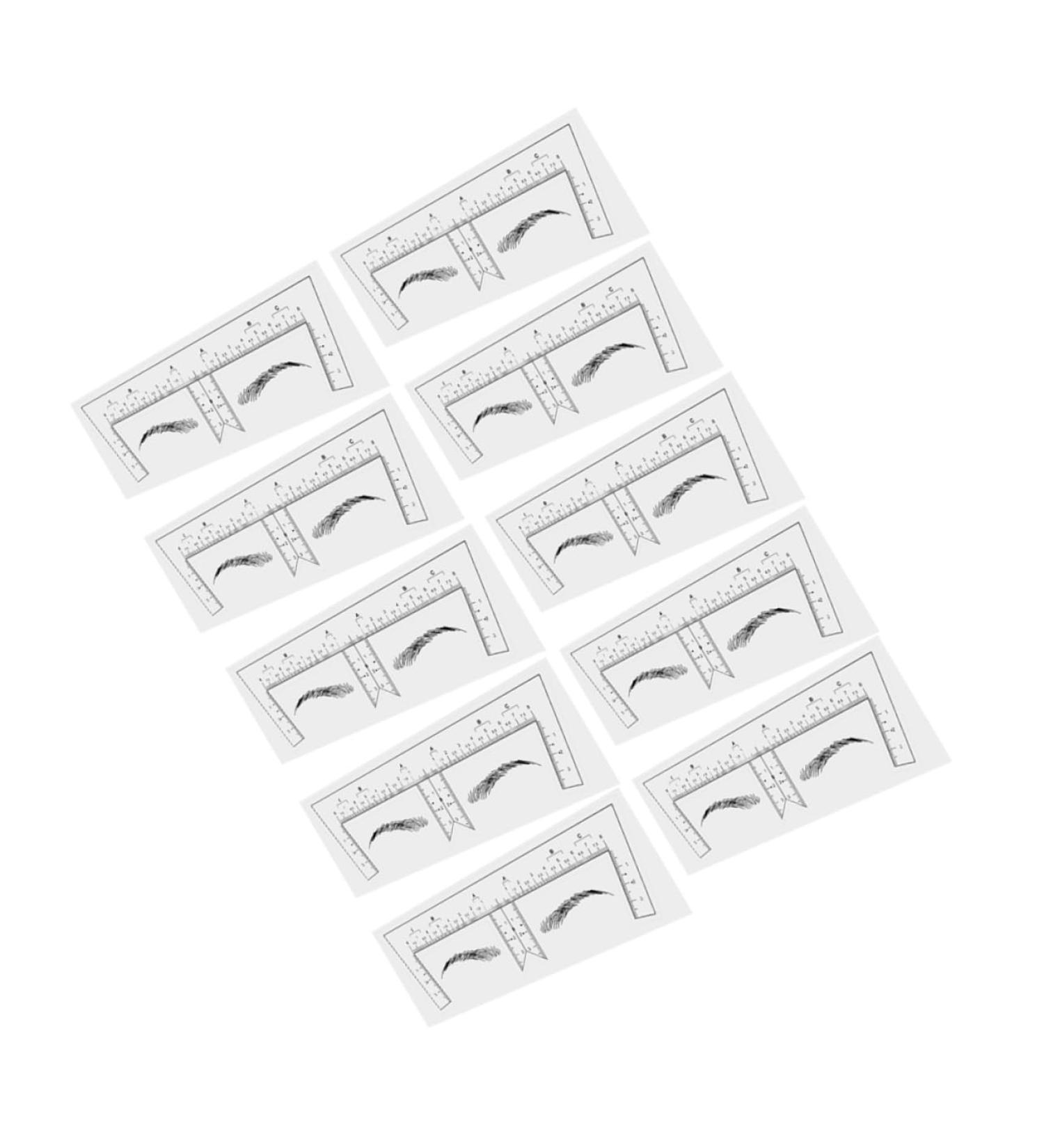 Mikinona Eyebrow Ruler 10pcs Eyebrow Design Ruler Transparent Ruler Eyebrow Guide Template Shape Disposable Measuring Ruler - Buy Online on GoSupps.com