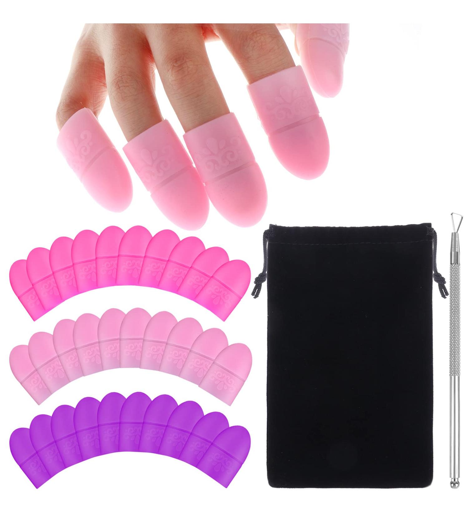 Piaopiaoniu 30 PCS Silicone Nail Polish Protector Caps for Fingers - UV Resistant Finger Sleeves for Comfortable Nail Protection - Buy Online on GoSupps.com