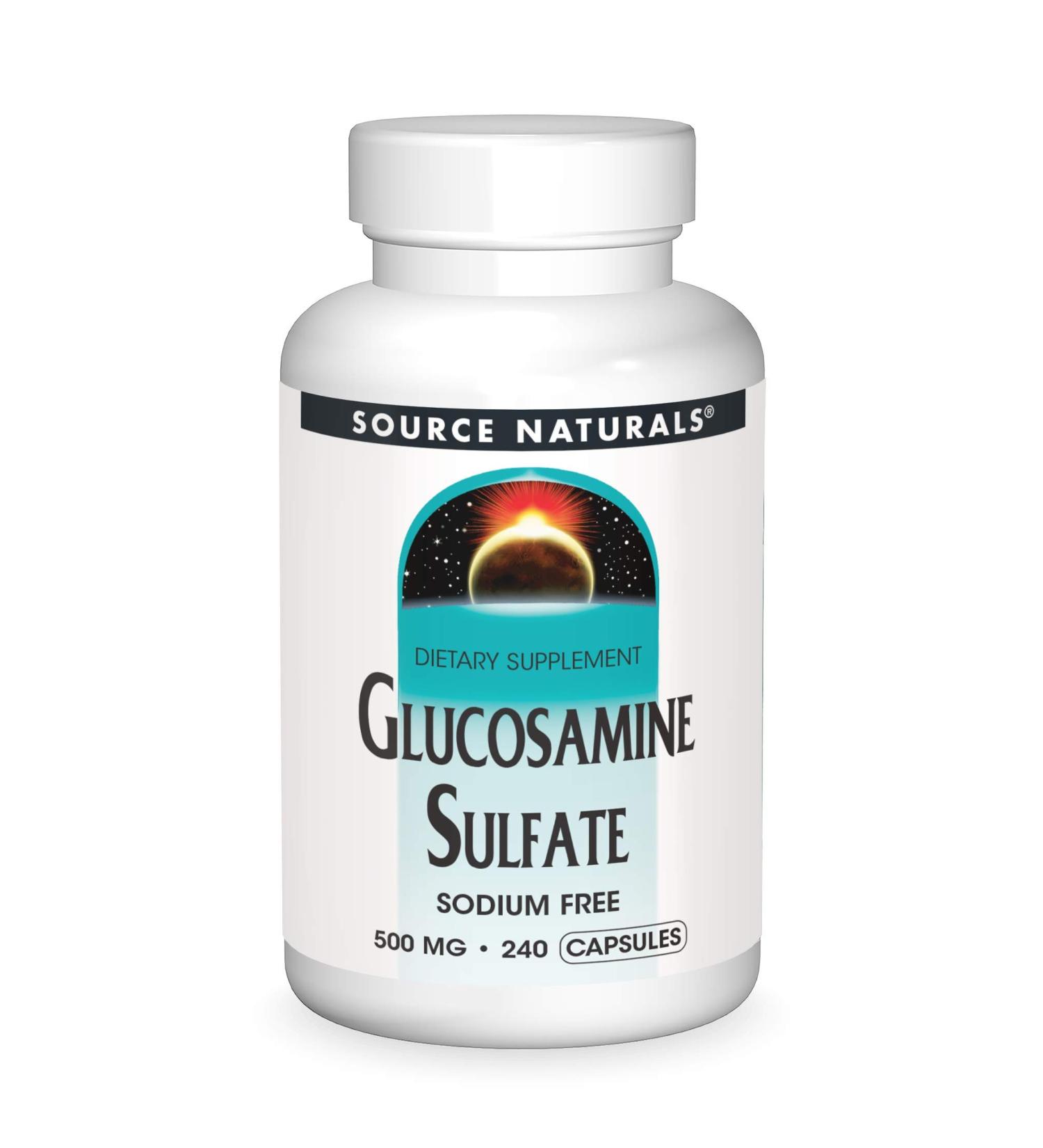 Source Naturals Glucosamine Sulfate 500mg - 240 Capsules (Sodium-Free) - Joint Support Supplement - Buy Online on GoSupps.com