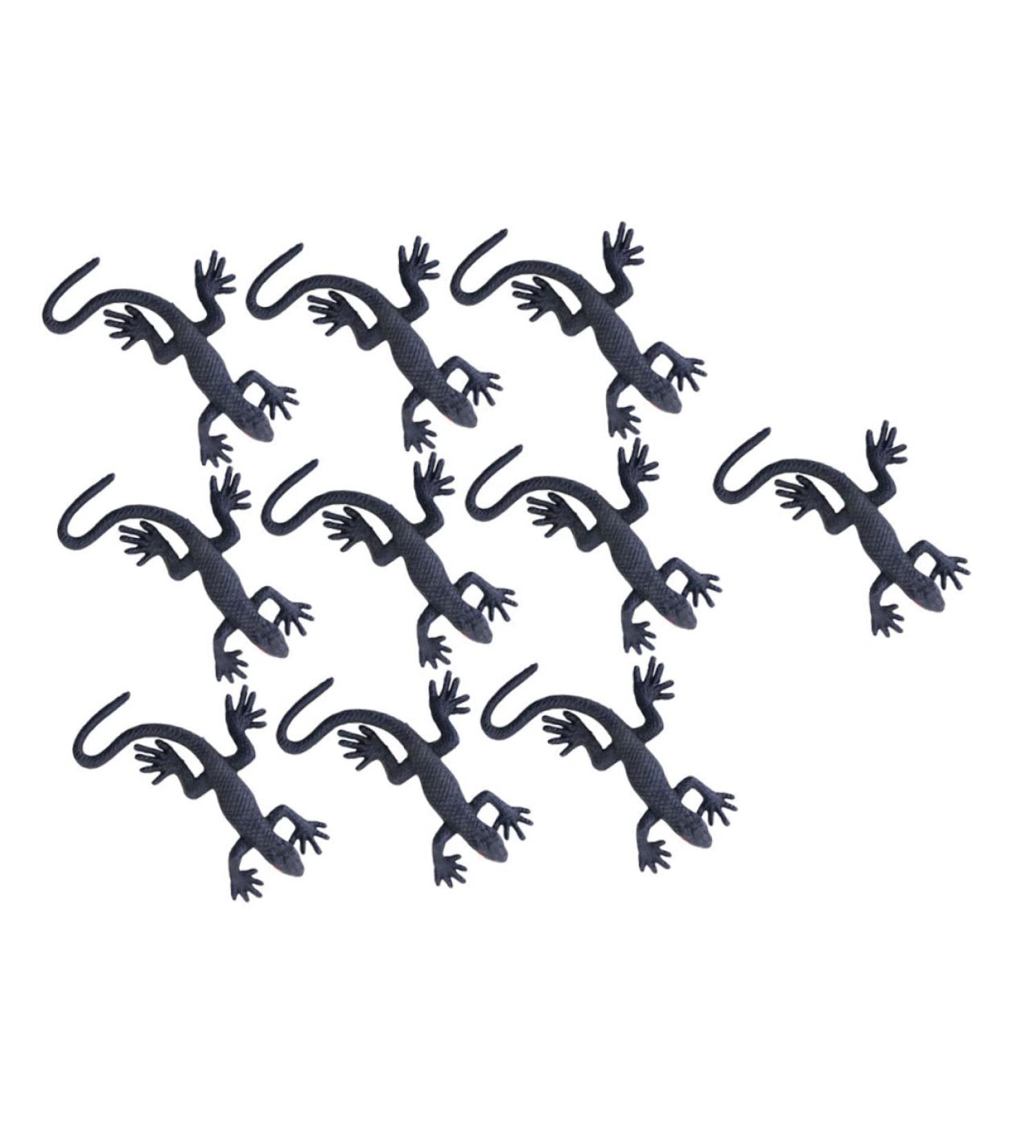 Shop Healeved 10-Pack Halloween Simulation Gecko Toys | Mini Black Gecko Models for April Fools & Creepy Halloween Decor - 3.5x8cm - Buy Online on GoSupps.com