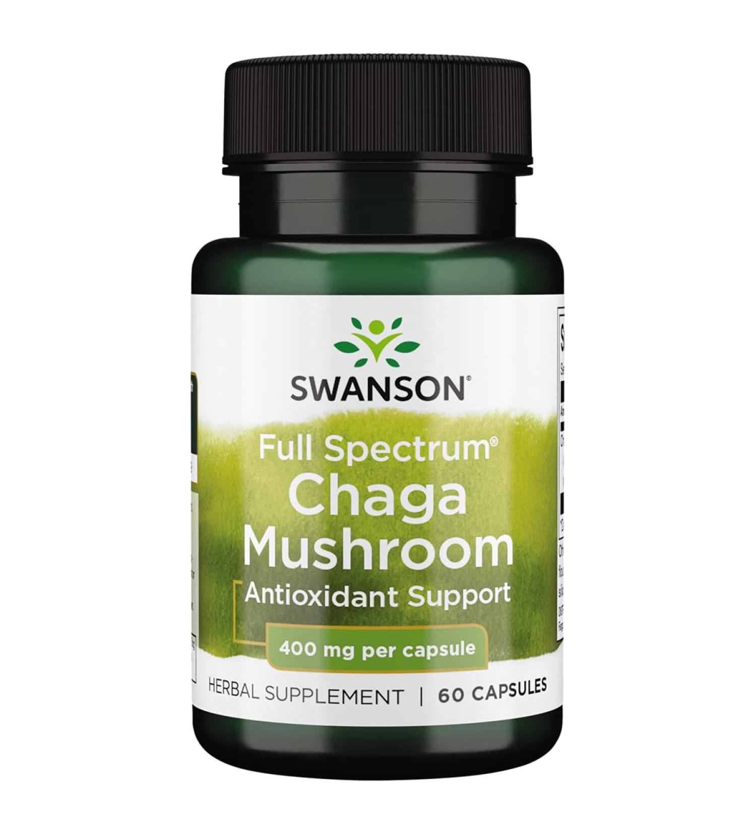 Swanson Full Spectrum Chaga Mushroom Capsules - 400mg Antioxidant & Immune Support - 60 Count - Buy Online on GoSupps.com