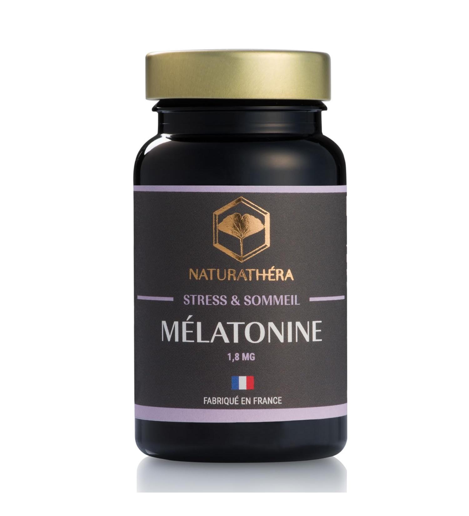 Naturathera Melatonin 1.8MG Strong Dosage Food Supplement Night Alarm Insomnia Difficulties of Sleeping 90 Capsules Made in France Vegan No GMO Allergen Additives - Buy Online on GoSupps.com