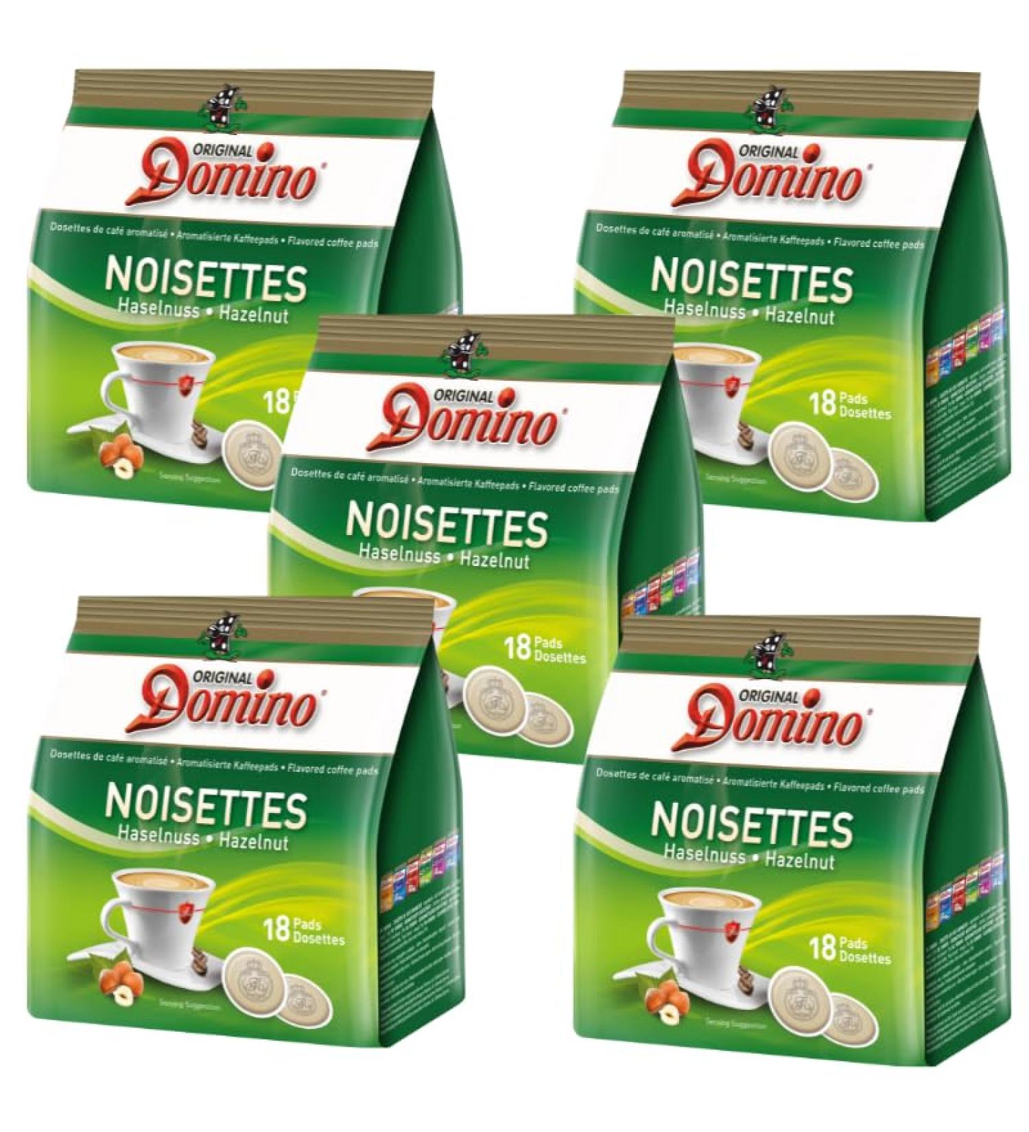 DOMINO Mix | Assortment of 10x18 SENSEO compatible coffee pods | Caramel Hazelnut Vanilla Chocolate Cappuccino flavors to vary the pleasures throughout the day - Buy Online on GoSupps.com