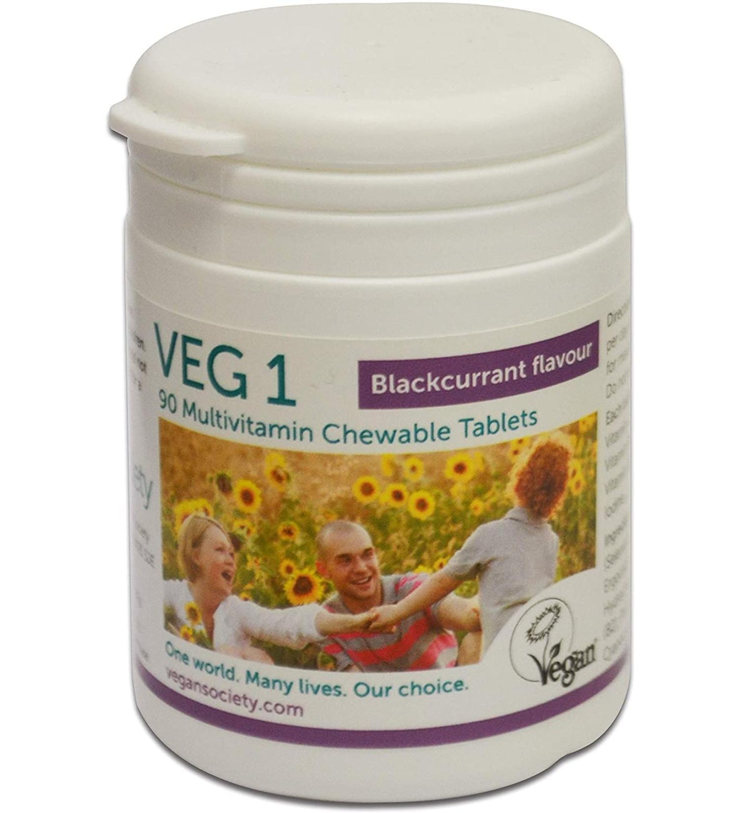 Vegan Society | VEG 1 - Blackcurrant Flavor | 90 tablets