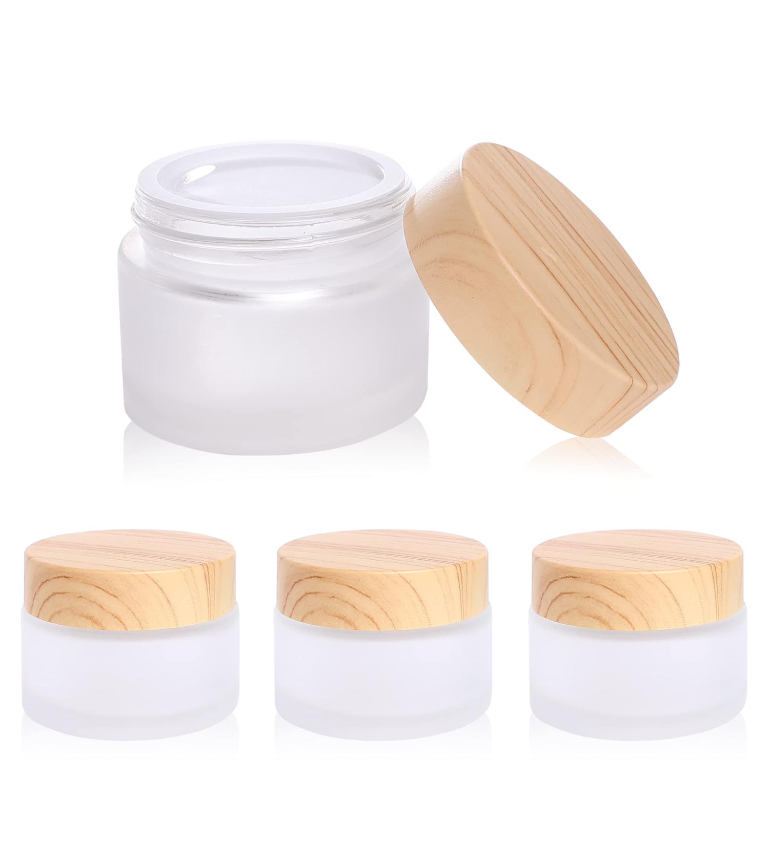 30ml Frosted Glass Cosmetic Containers with Leakproof Lids - 4 Pack - Ideal for DIY Makeup, Lip Scrub, Lotions, and Eye Creams - Buy Online on GoSupps.com