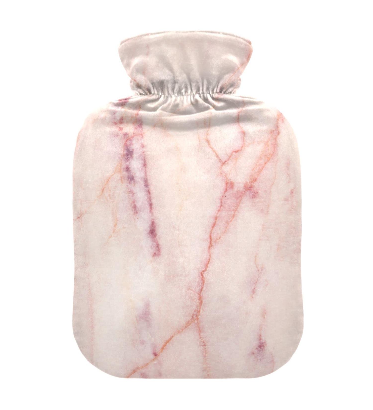 Pink Marble Hot Water Bottle 2L with Cover | Pain Relief for Pregnant Women | Soothing Hot Water Bag - Buy Online on GoSupps.com